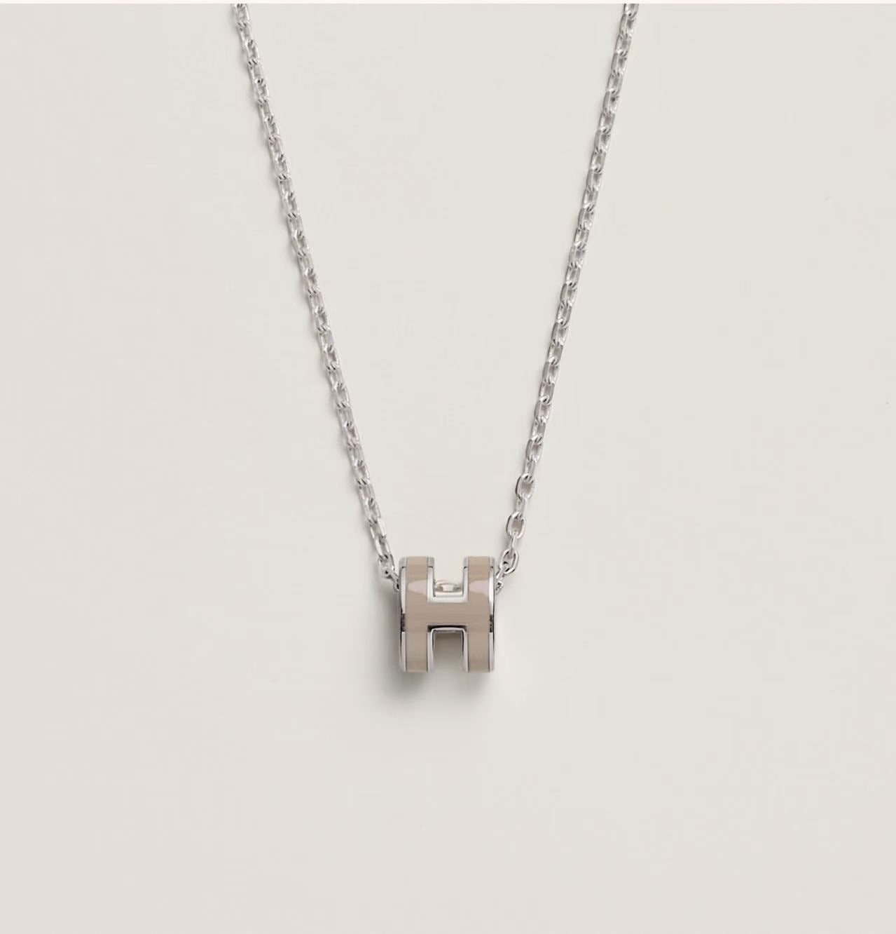 HERMÈS MINI POP H PENDANT MARRON GLACE SILVER