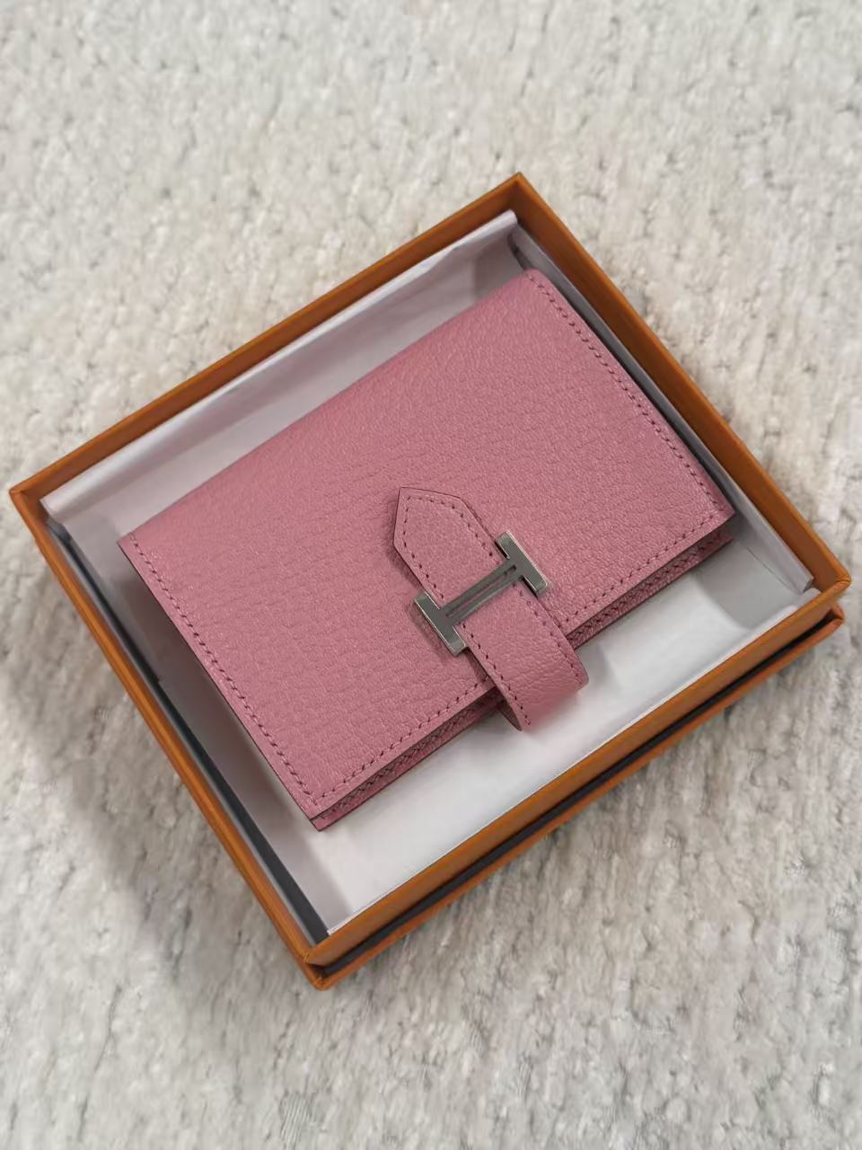 HERMÈS BEARN ROSE LIPSTICK CHEVRE