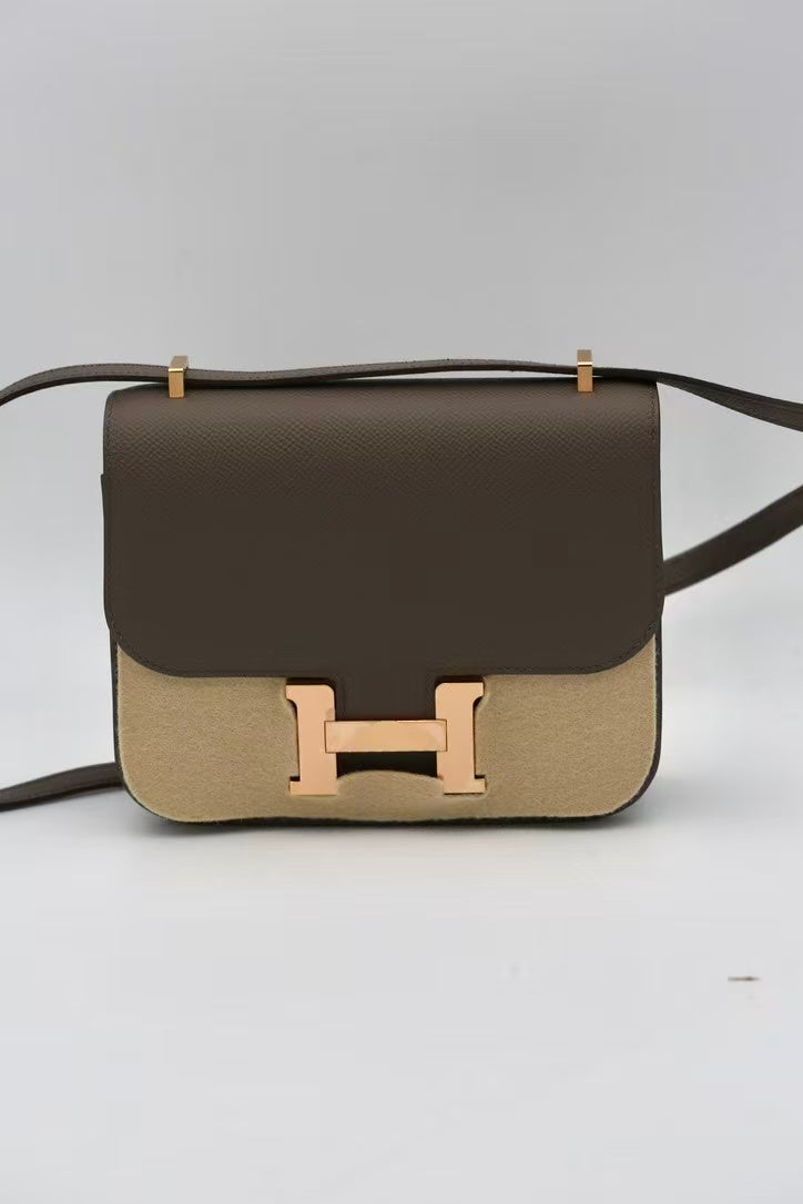HERMÈS CONSTANCE18 GRIS ETAIN EPSOM ROSE GOLD Y STAMP