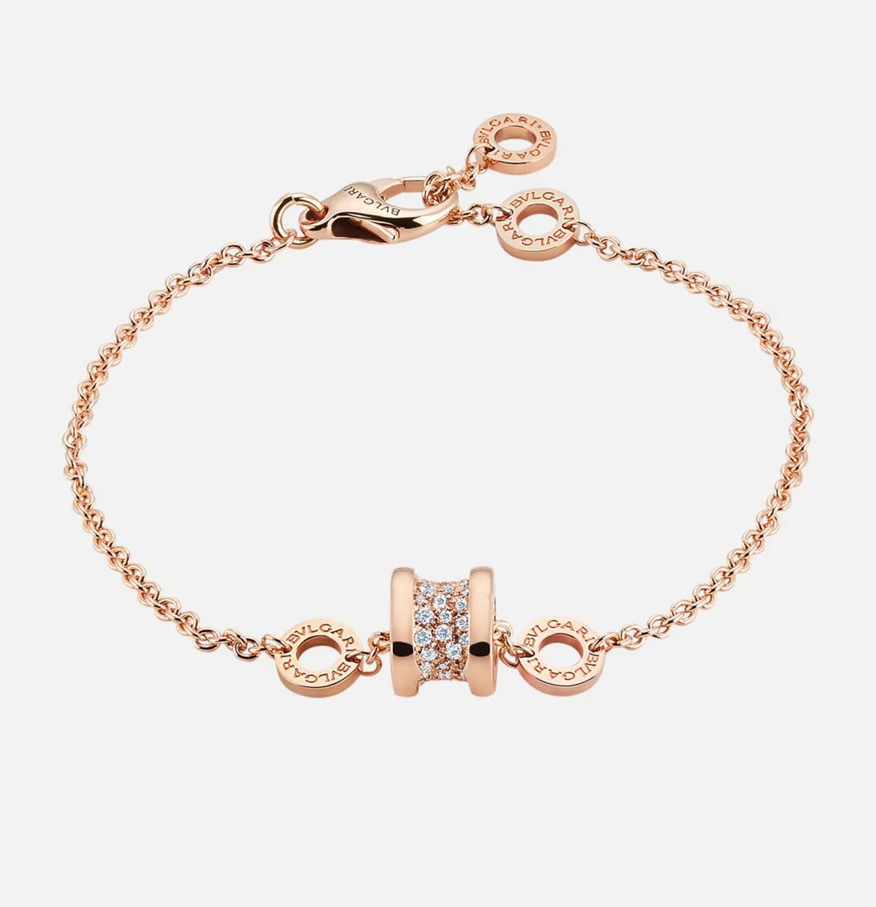 BVLGARI B.ZERO1 SOFT BRACELET IN 18KT ROSE GOLD PAVE DIAMONDS ON THE SPIRAL 2019