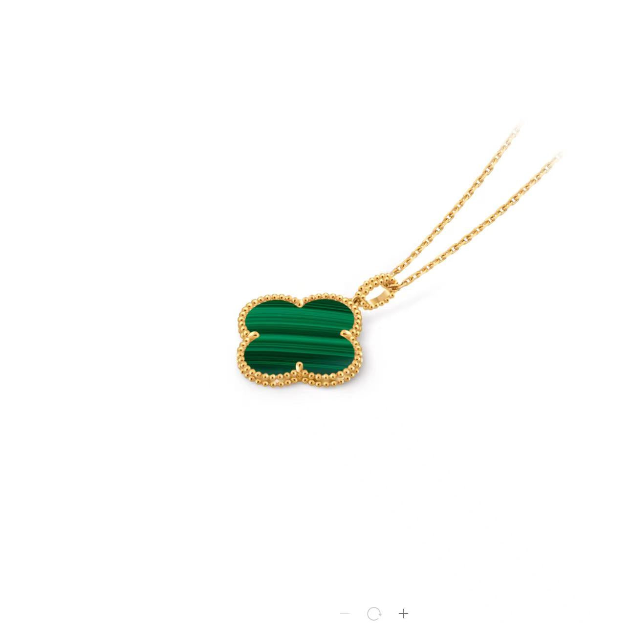 VAN CLEEF & ARPELS MAGIC ALHAMBRA LONG NECKLACE 1 MOTIF 18K YELLOW GOLD MALACHITE