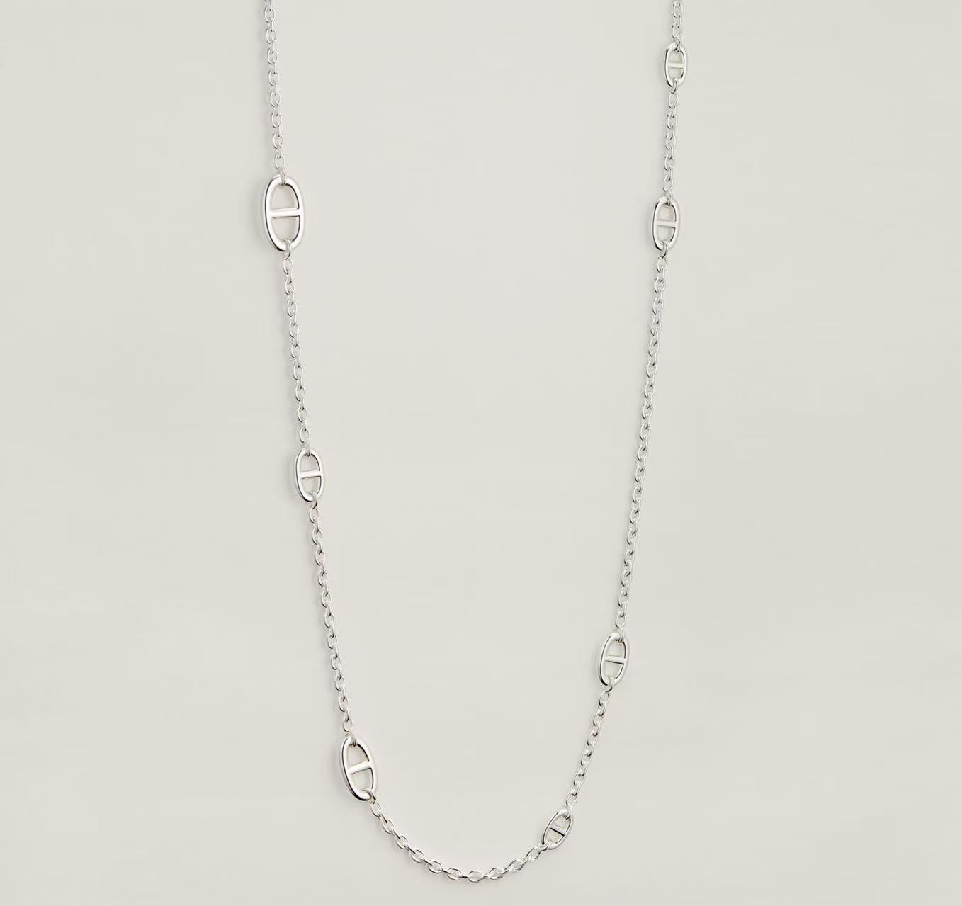 HERMÈS FARANDOLE LONG NECKLACE 160 SILVER