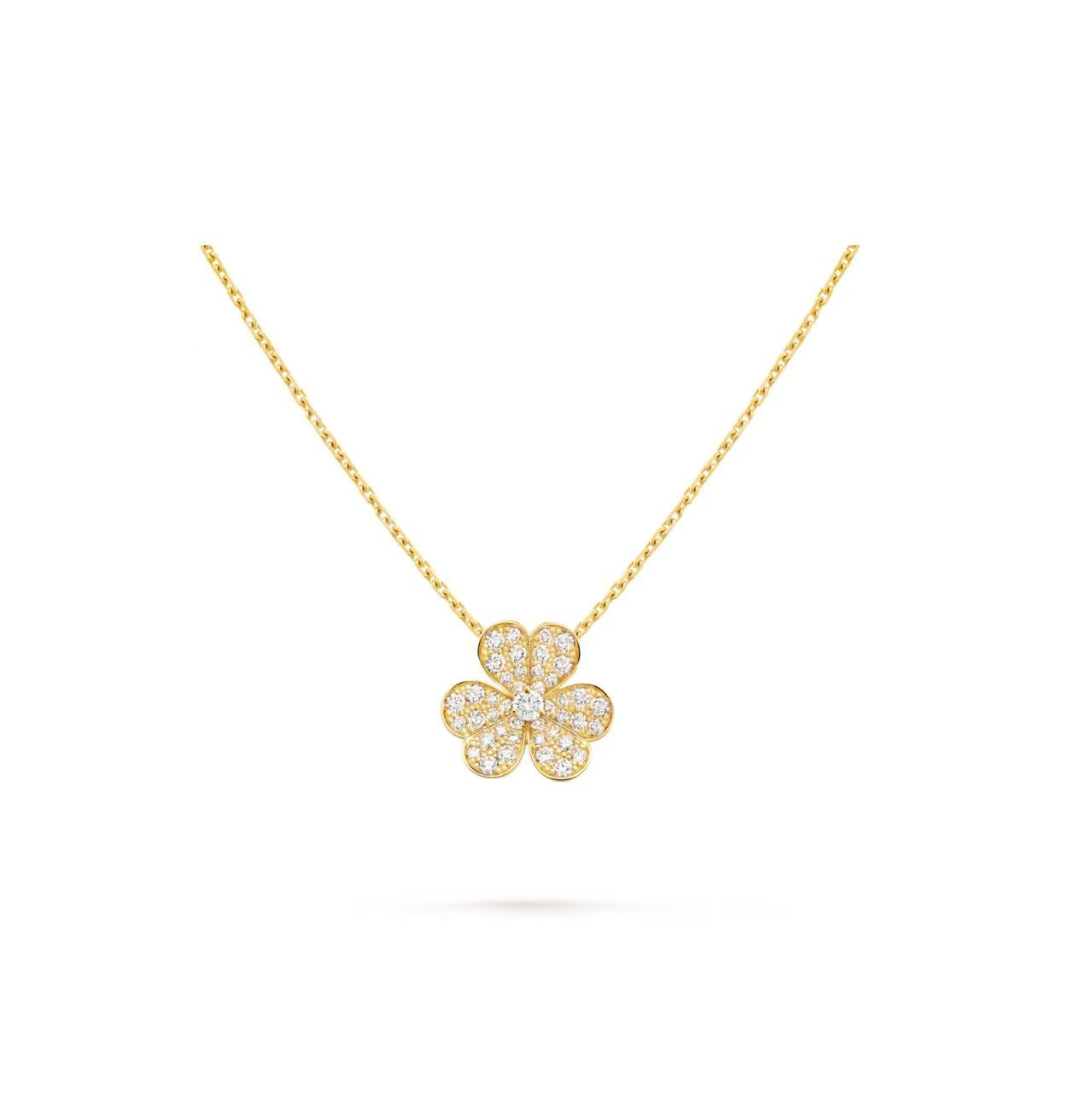 VAN CLEEF & ARPELS FRIVOLE PENDANT SMALL MODEL 18K YELLOW GOLD DIAMOND
