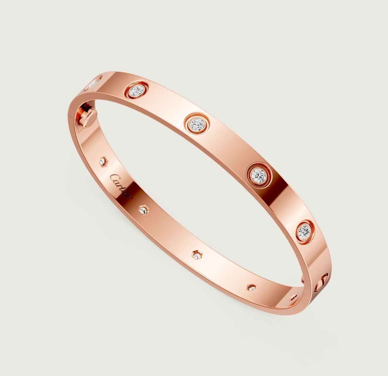 CARTIER LOVE BRACELET CLASSIC MODEL 10 DIAMONDS ROSE GOLD 2025