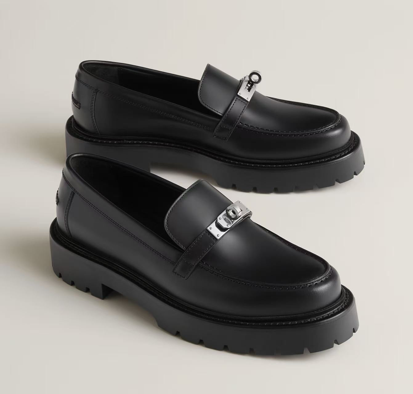 HERMÈS ICONE LOAFER NOIR SIZE 37.5