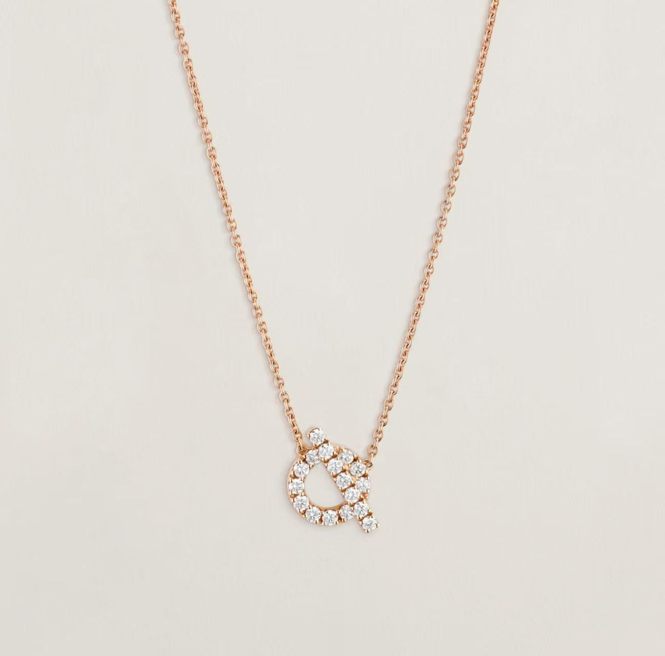 HERMÈS FINESSE PENDANT ROSE GOLD WITH DIAMONDS