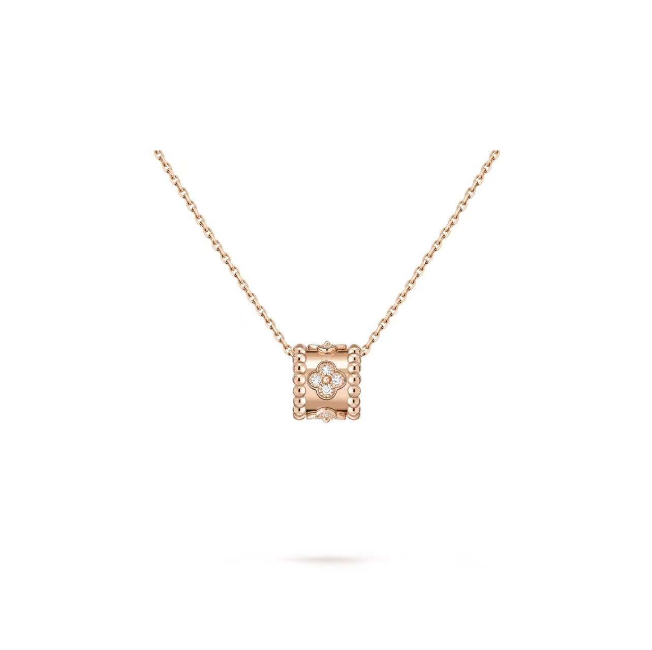 VAN CLEEF & ARPELS PERLEE CLOVERS PENDANT 18K ROSE GOLD DIAMONDS 2024