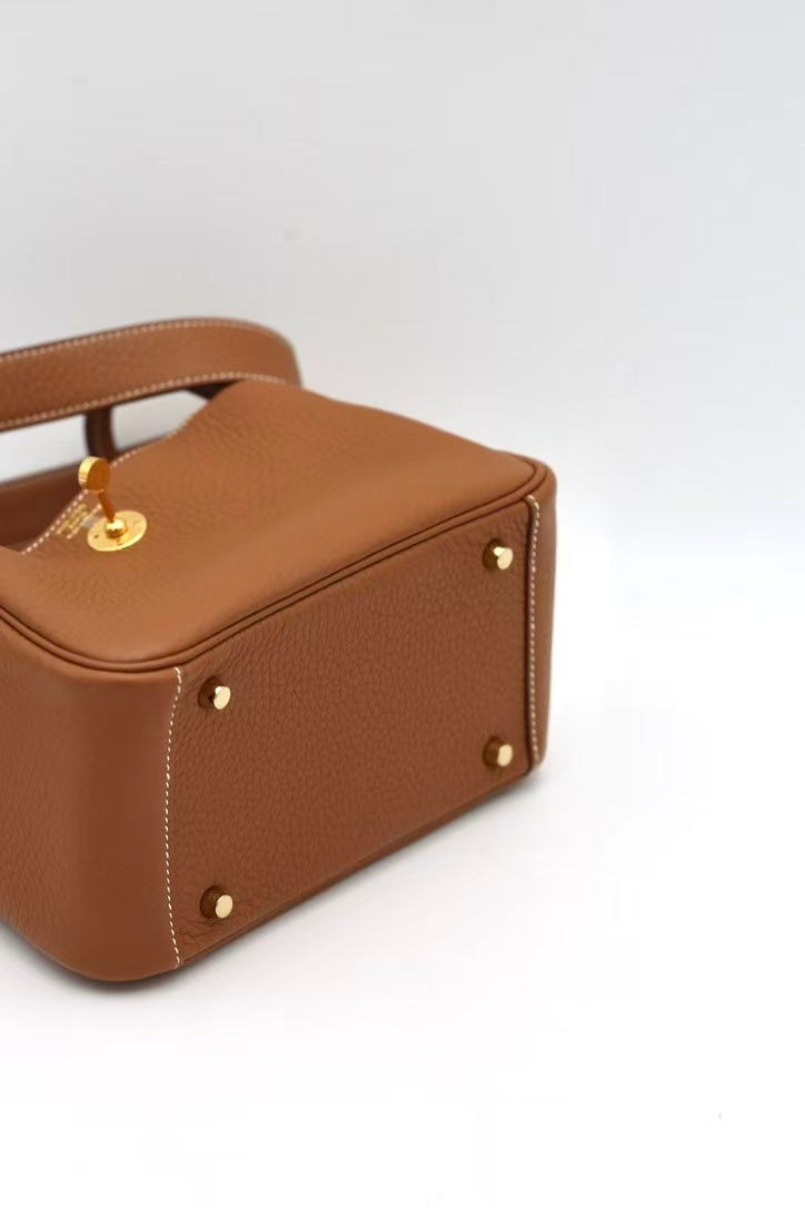 HERMÈS MINI LINDY GOLD CLEMENCE BULL CALFSK K STAMP