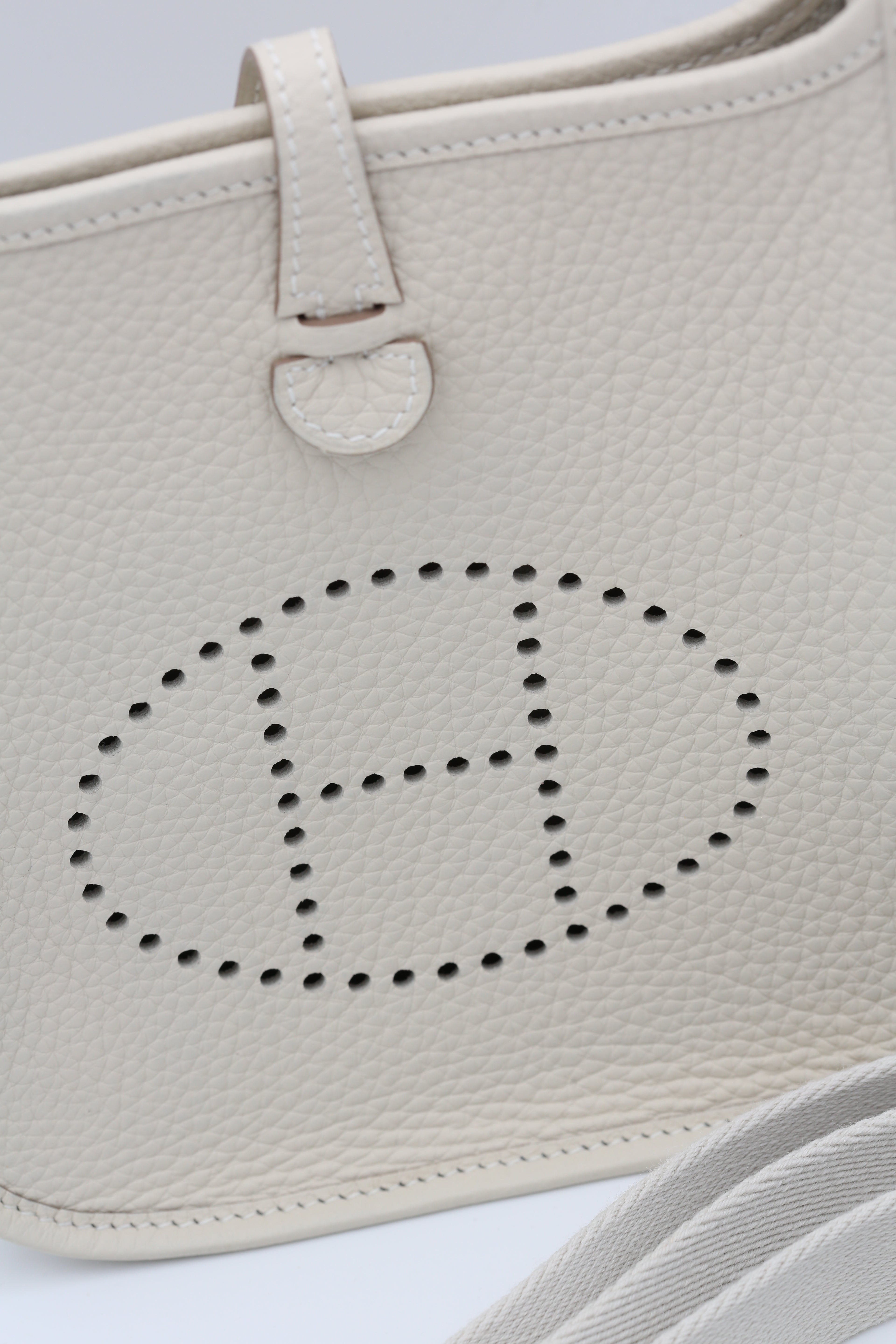 HERMÈS MINI EVELYN CRAIE TC SILVER HARDWARE K STAMP