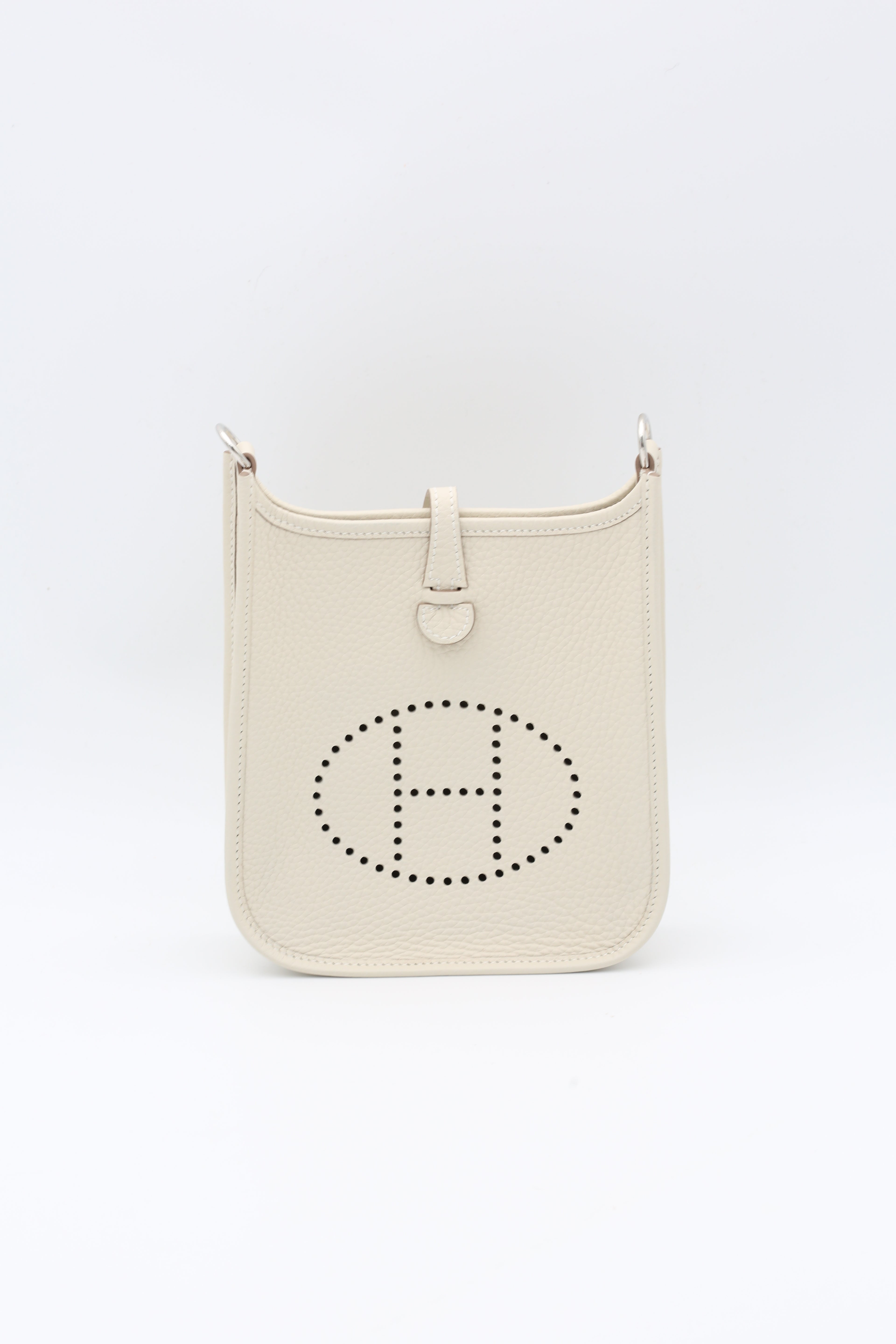 HERMÈS MINI EVELYN CRAIE TC SILVER HARDWARE K STAMP
