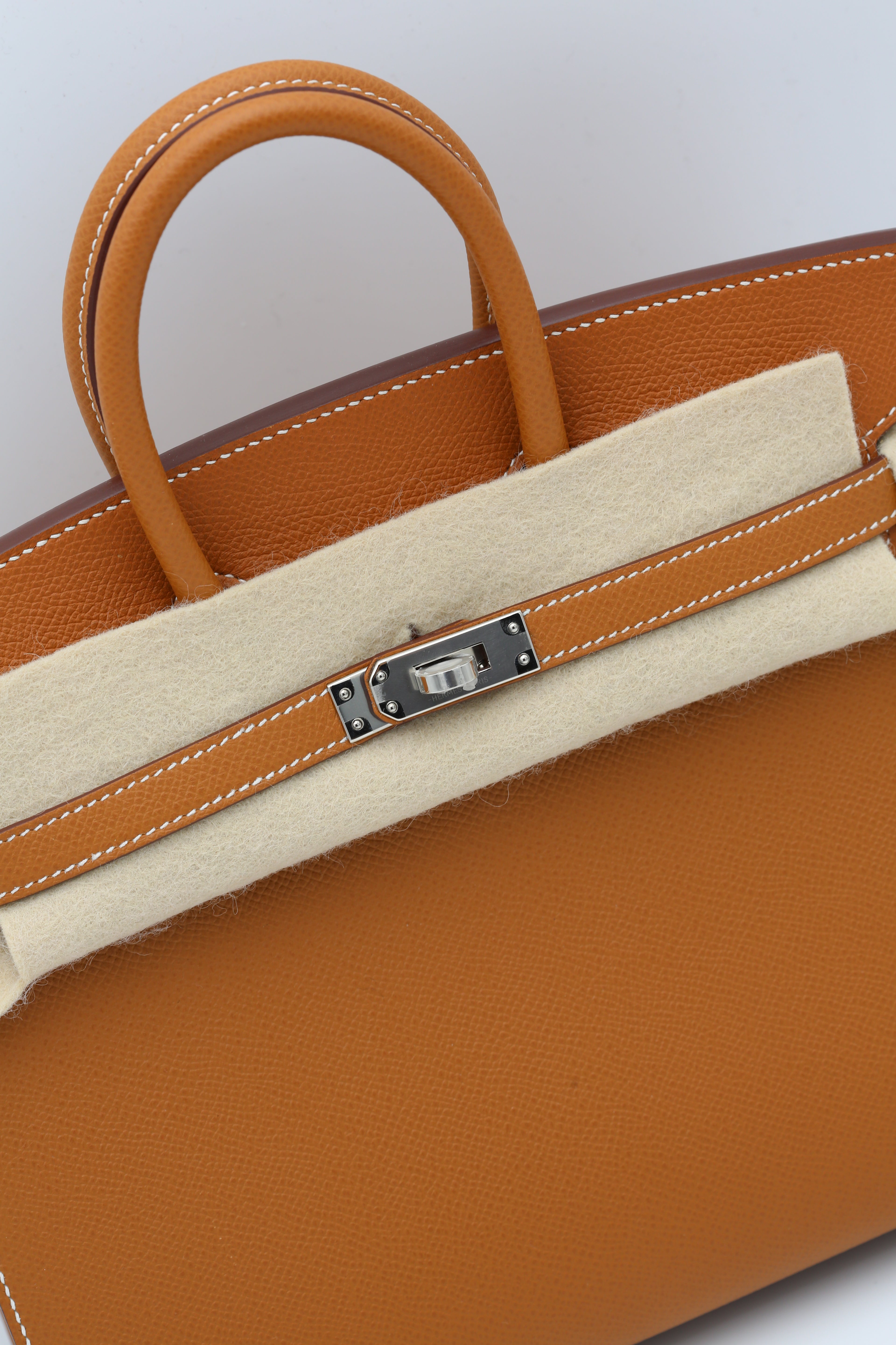 HERMÈS BIRKIN25 GOLD EPSOM SELLIER SILVER HARDWARE Y STAMP