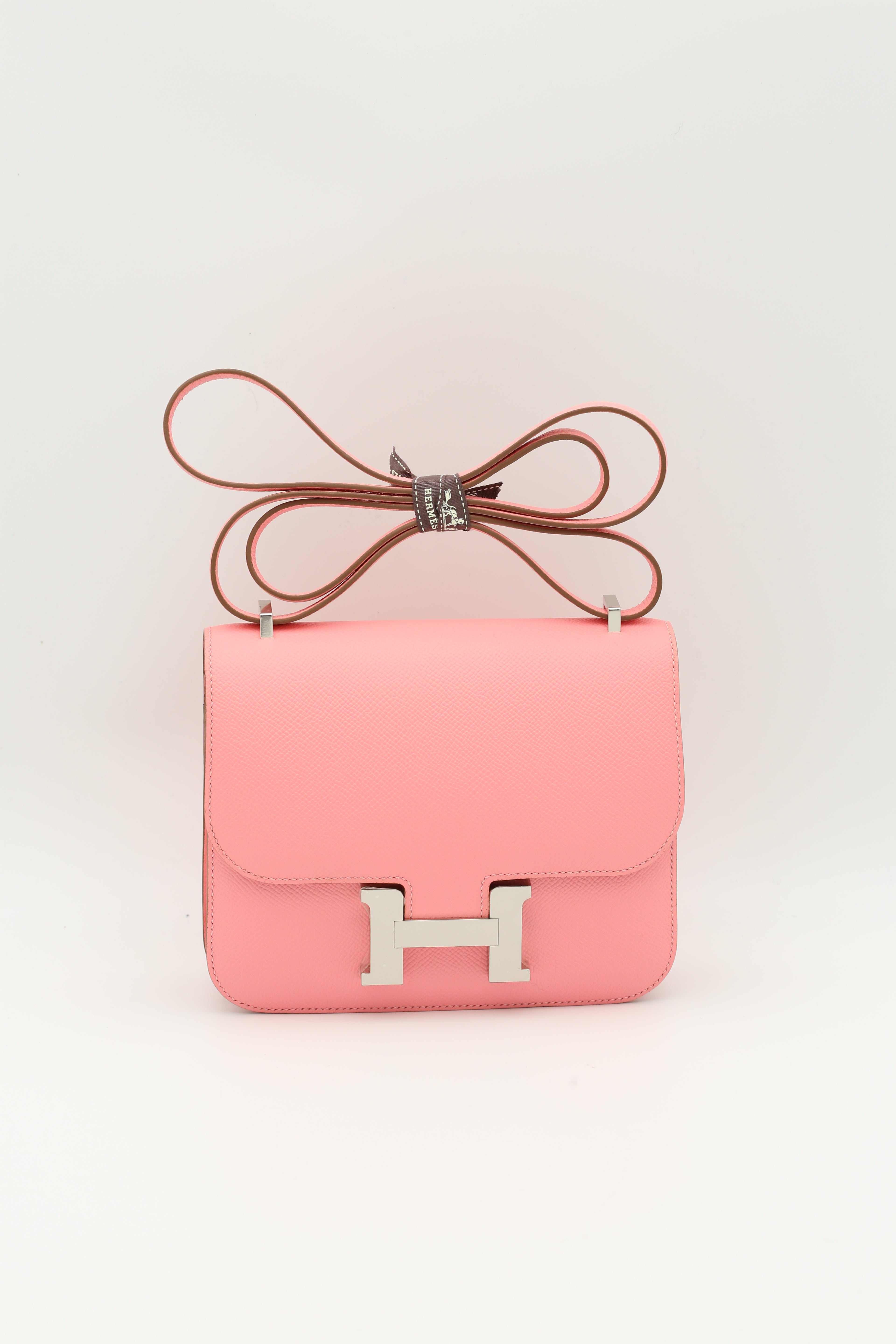 HERMÈS CONSTANCE18 ROSE CONFETTI EPSOM SILVER HARDWARE K STAMP