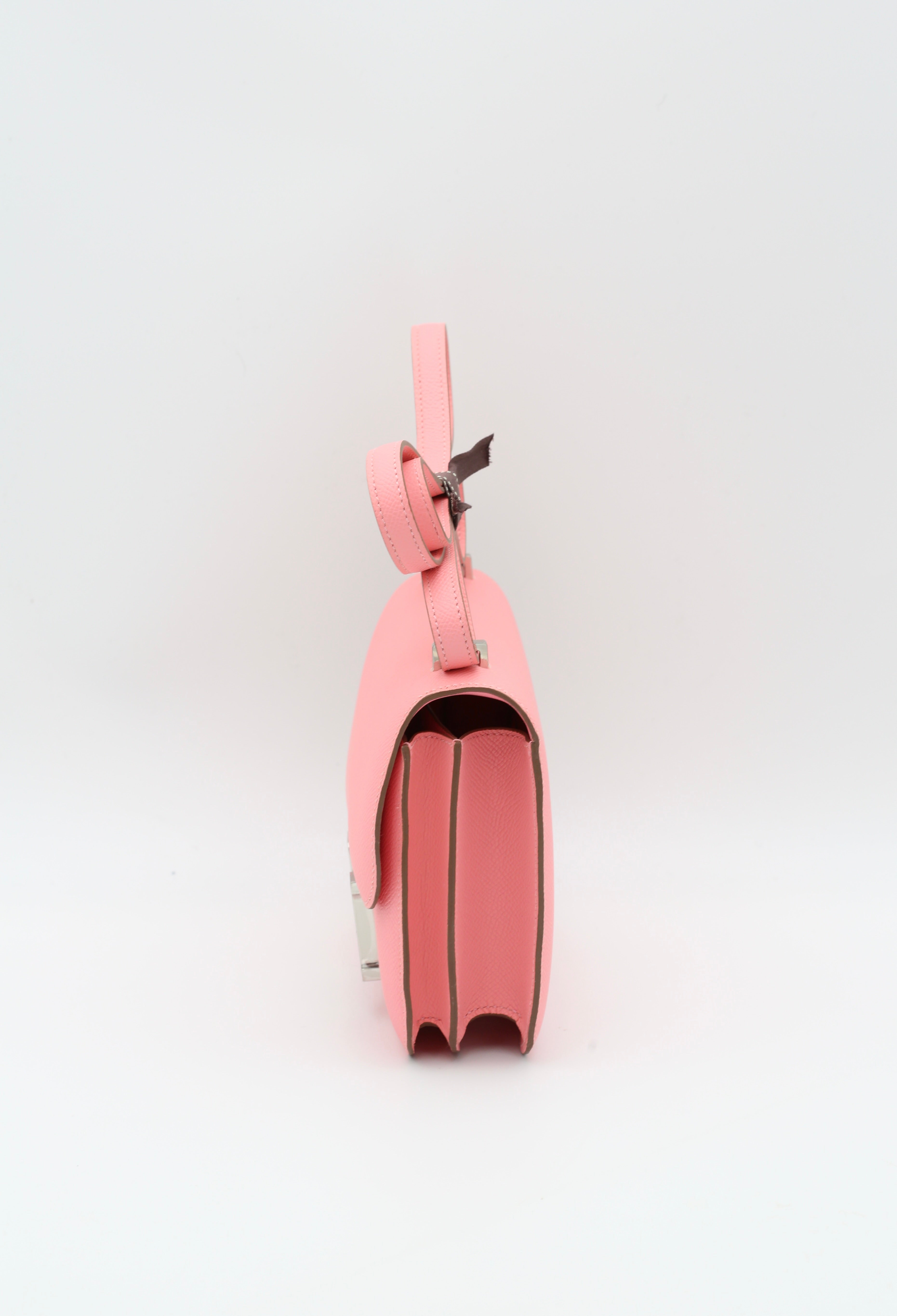 HERMÈS CONSTANCE18 ROSE CONFETTI EPSOM SILVER HARDWARE K STAMP