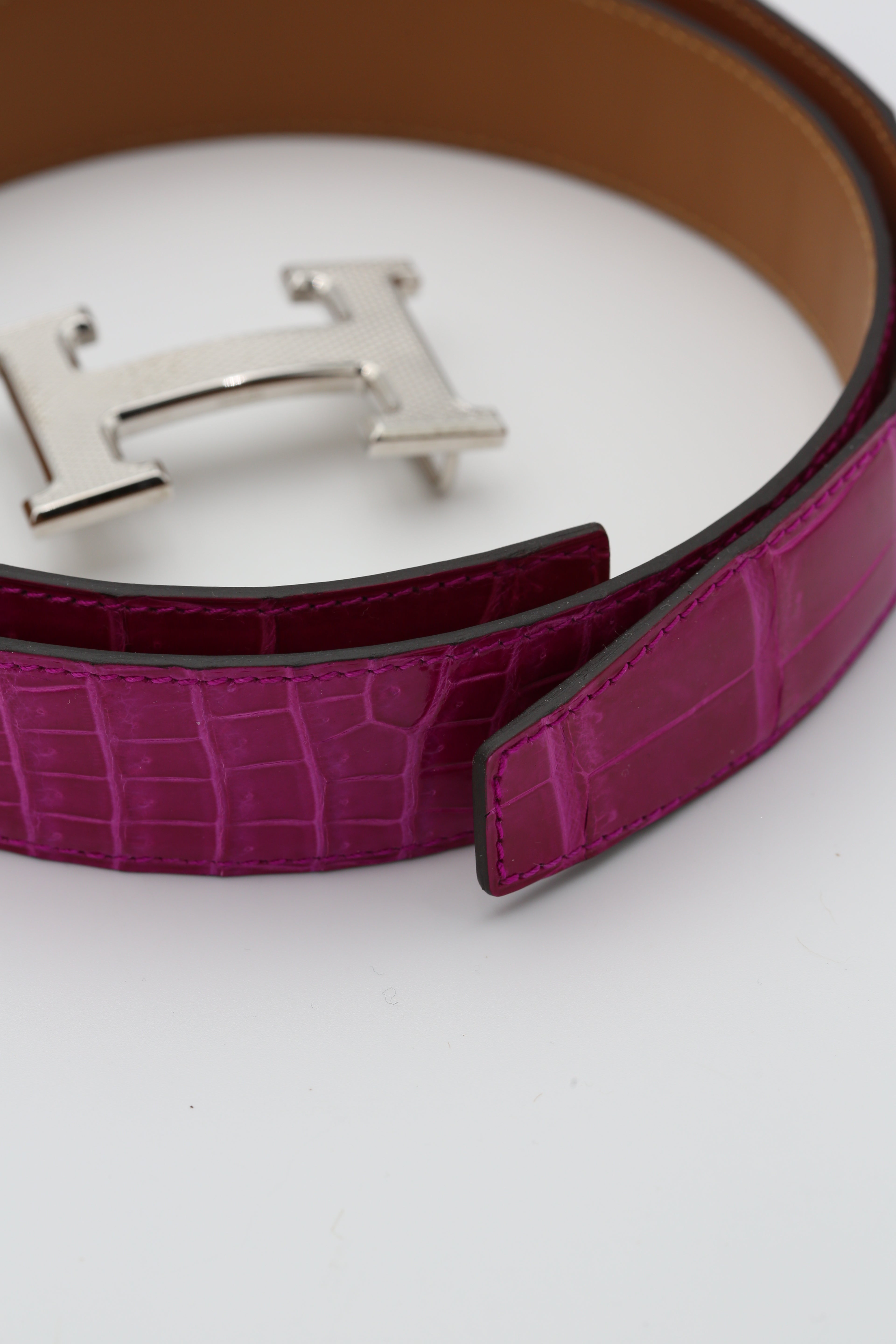 HERMÈS ALLIGATOR BELT J5 SCHEHERAZADE SIZE 95
