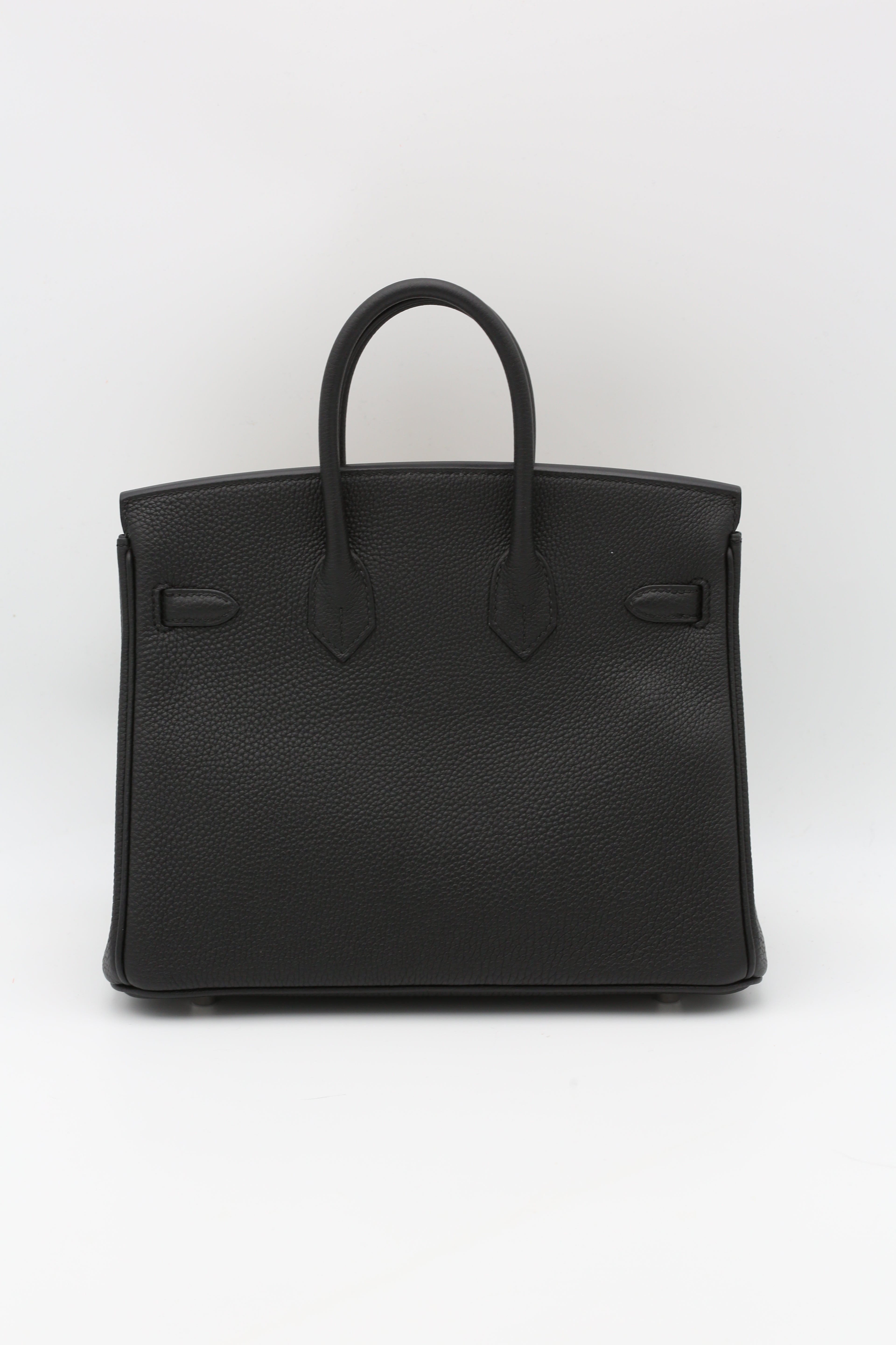 HERMÈS BIRKIN25 BLACK TOGO SILVER HARDWARE W STAMP