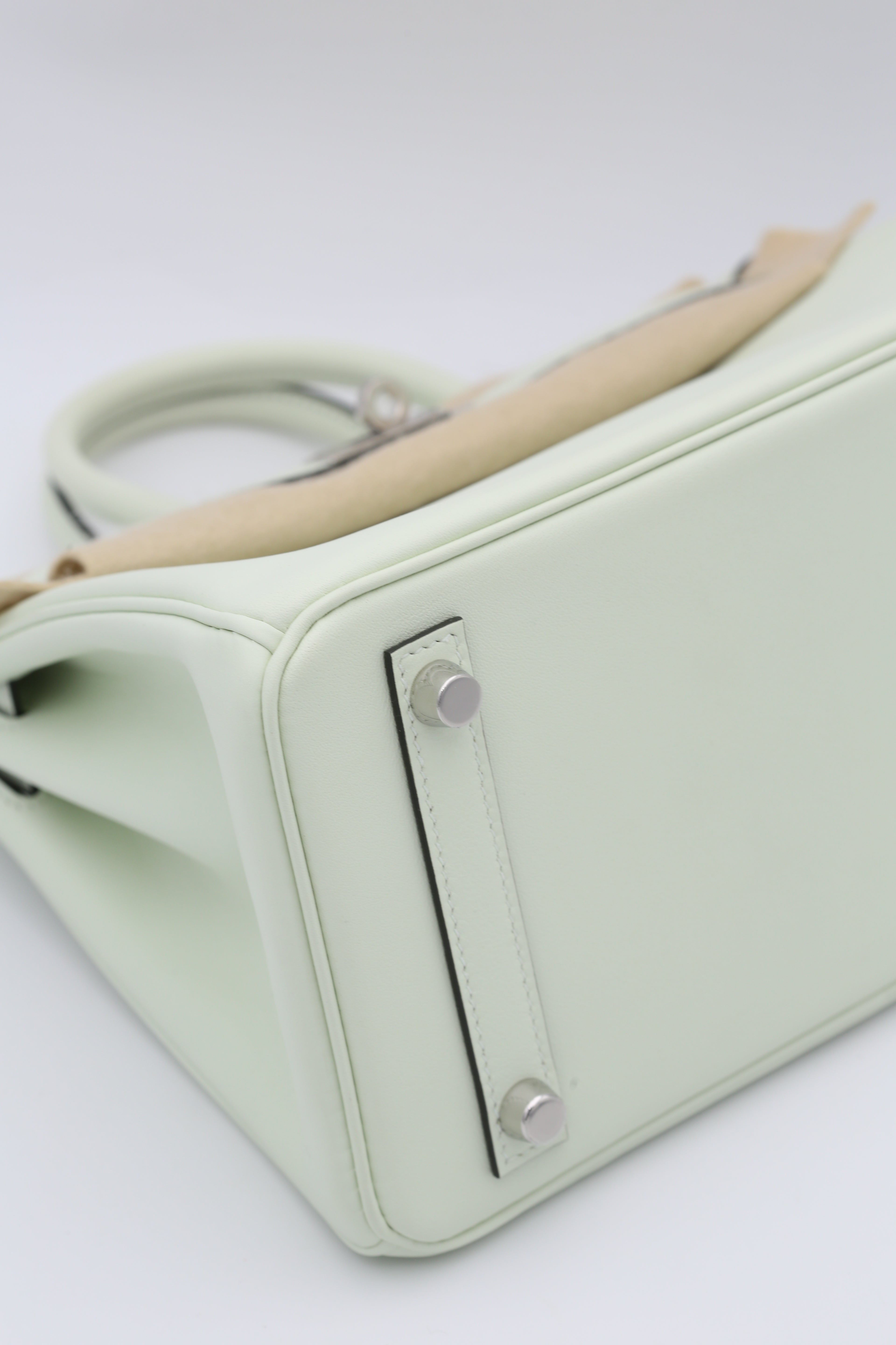 HERMÈS BIRKIN25 VERT FIZZ SILVER SWIFT B STAMP