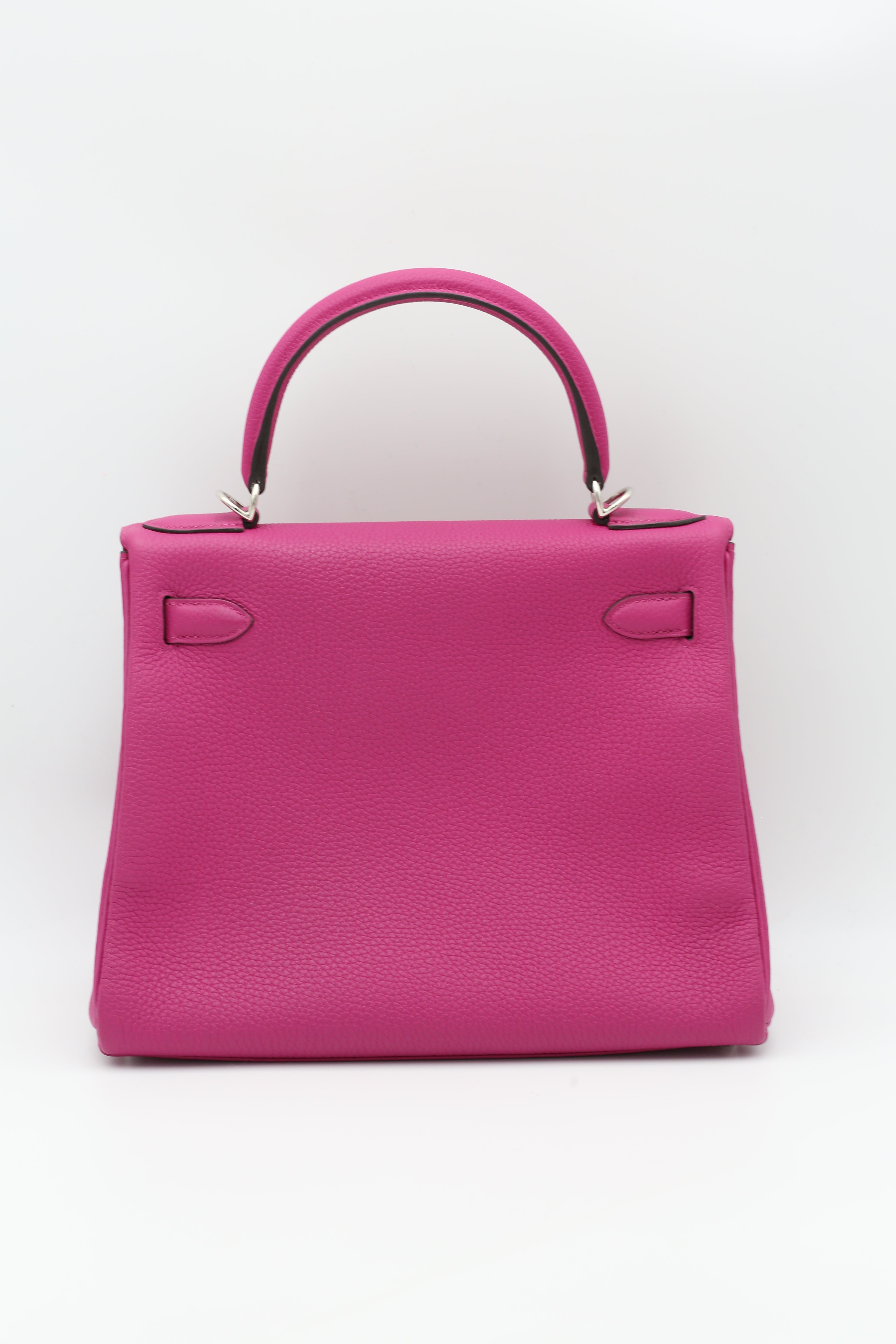 HERMÈS KELLY28 MAGNOLIA EVERCOLOR SILVER HARDWARE D STAMP