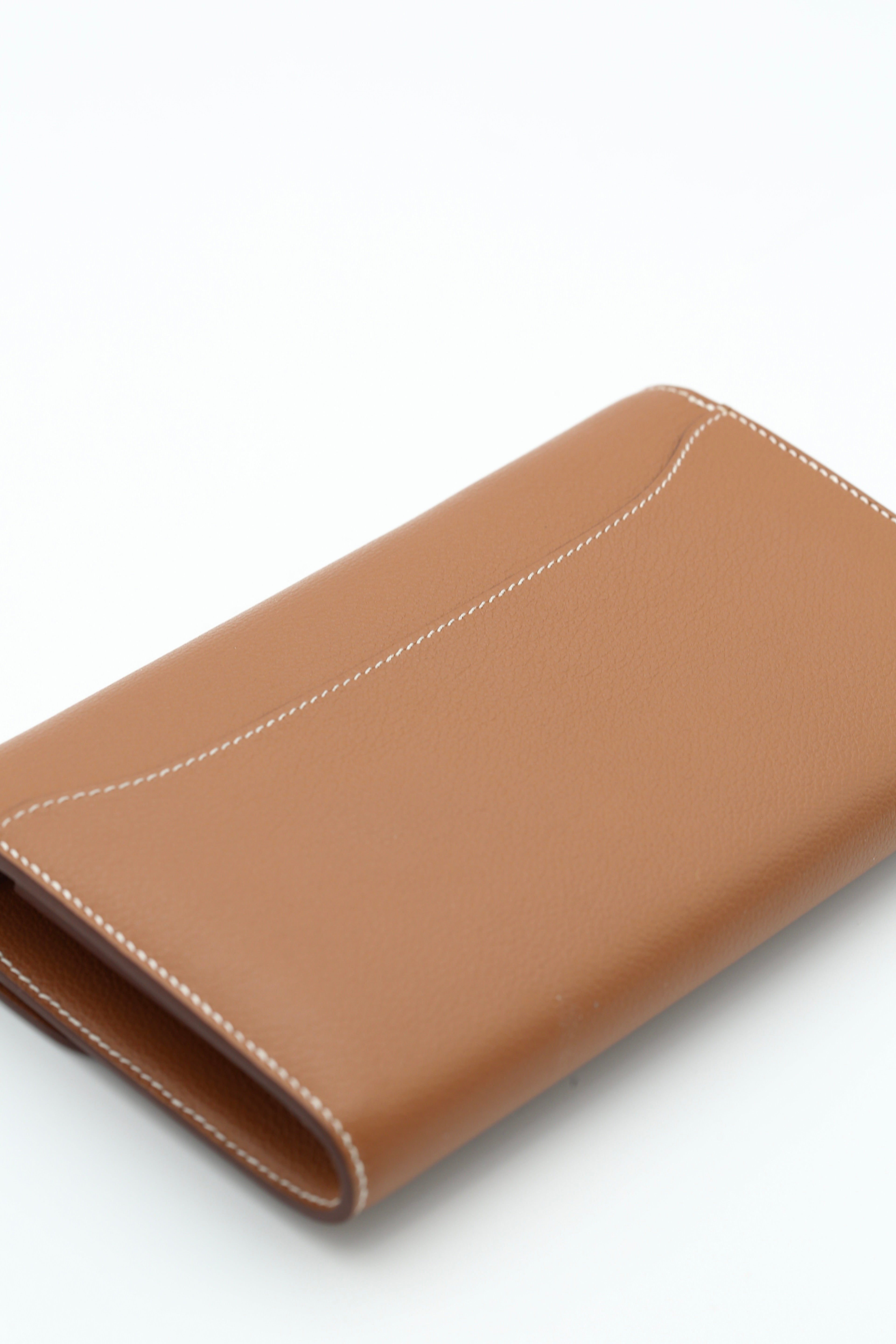 HERMÈS CONSTANCE TO GO WALLET GOLD EVERCOLOR CALFSKIN GOLD HARDWARE