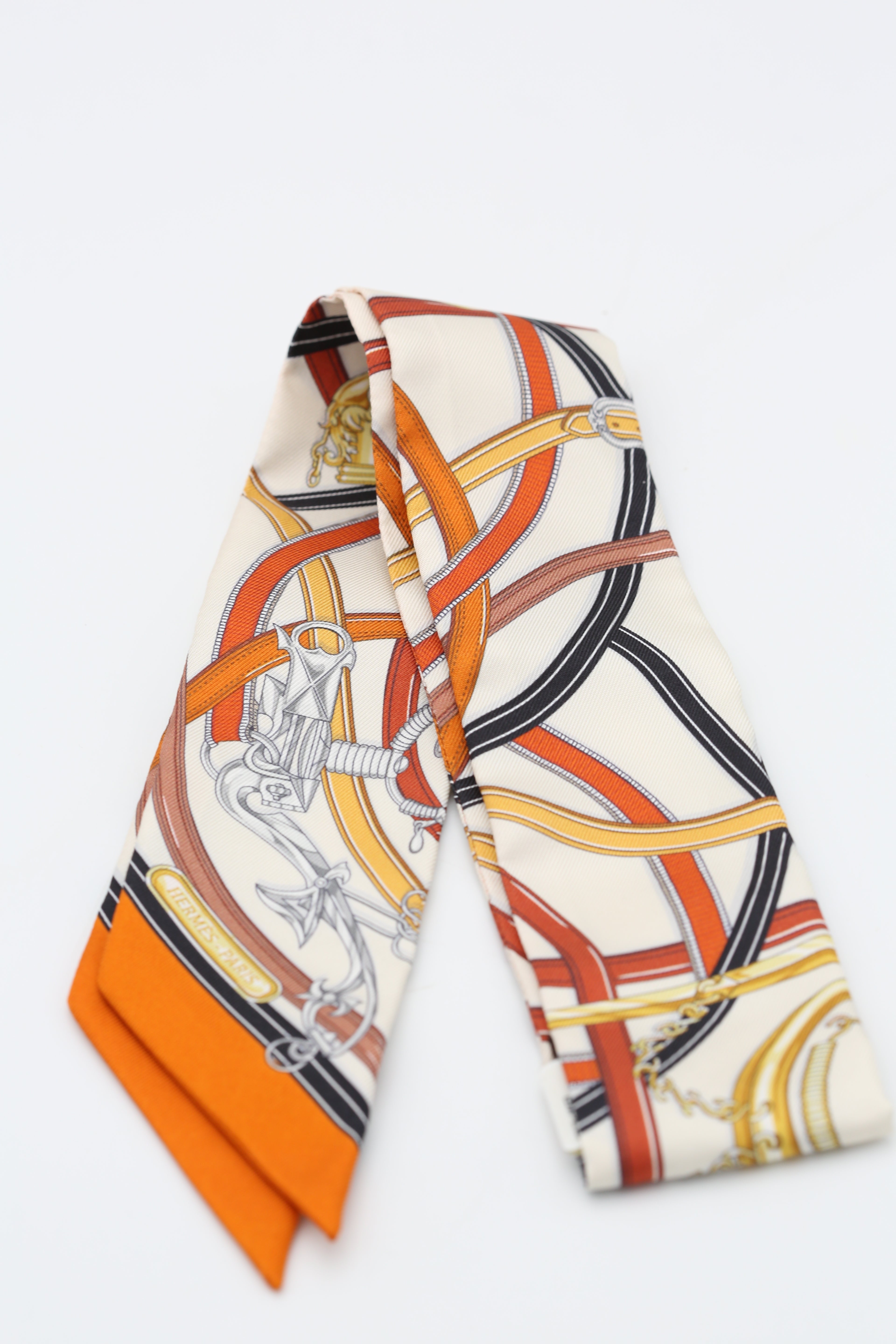 HERMÈS TWILLY NARNAIS LEGENDAIRE MR/BLANC CASSE/ORANGE