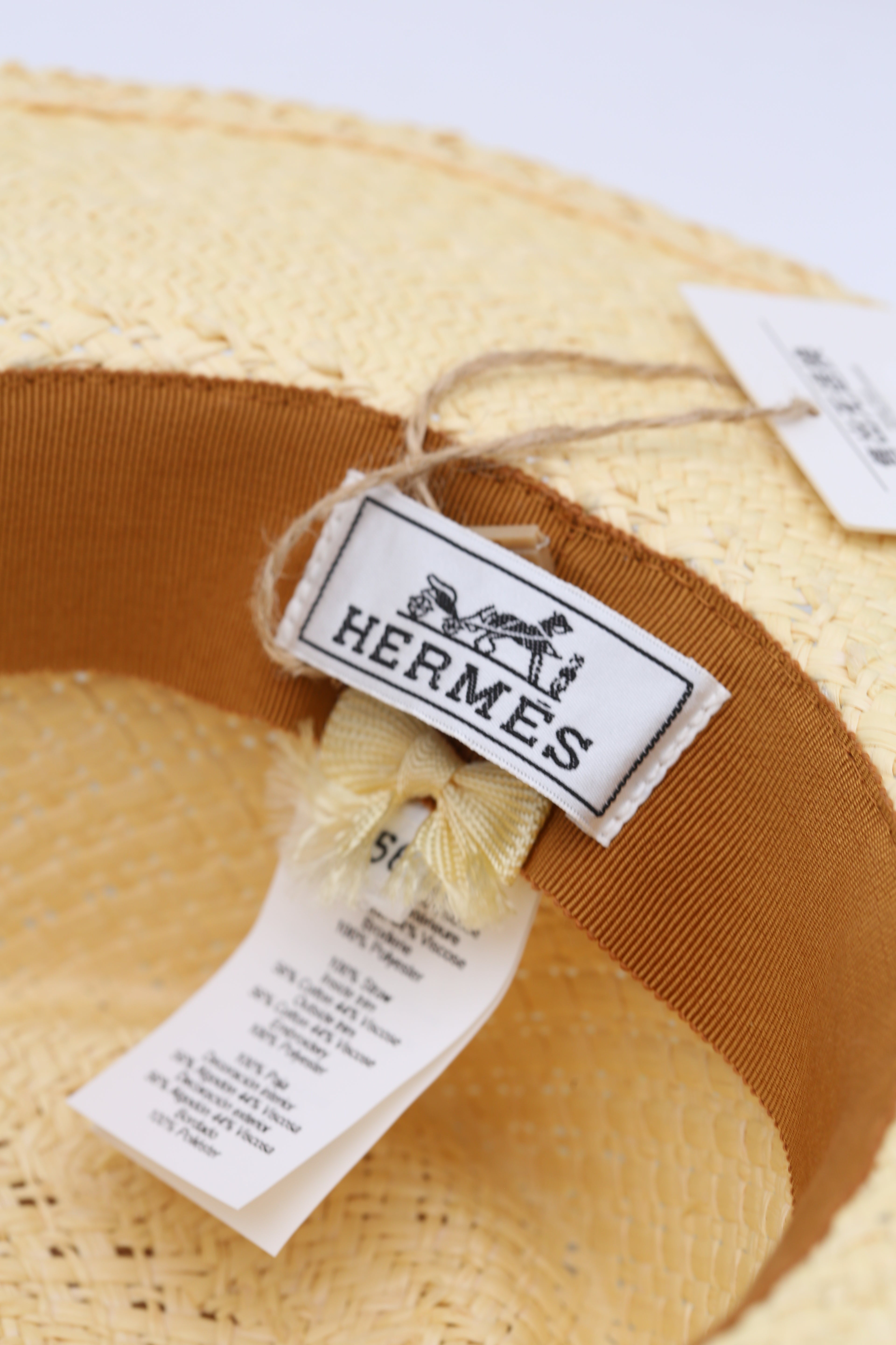 HERMÈS STRAW HAT SIZE 56
