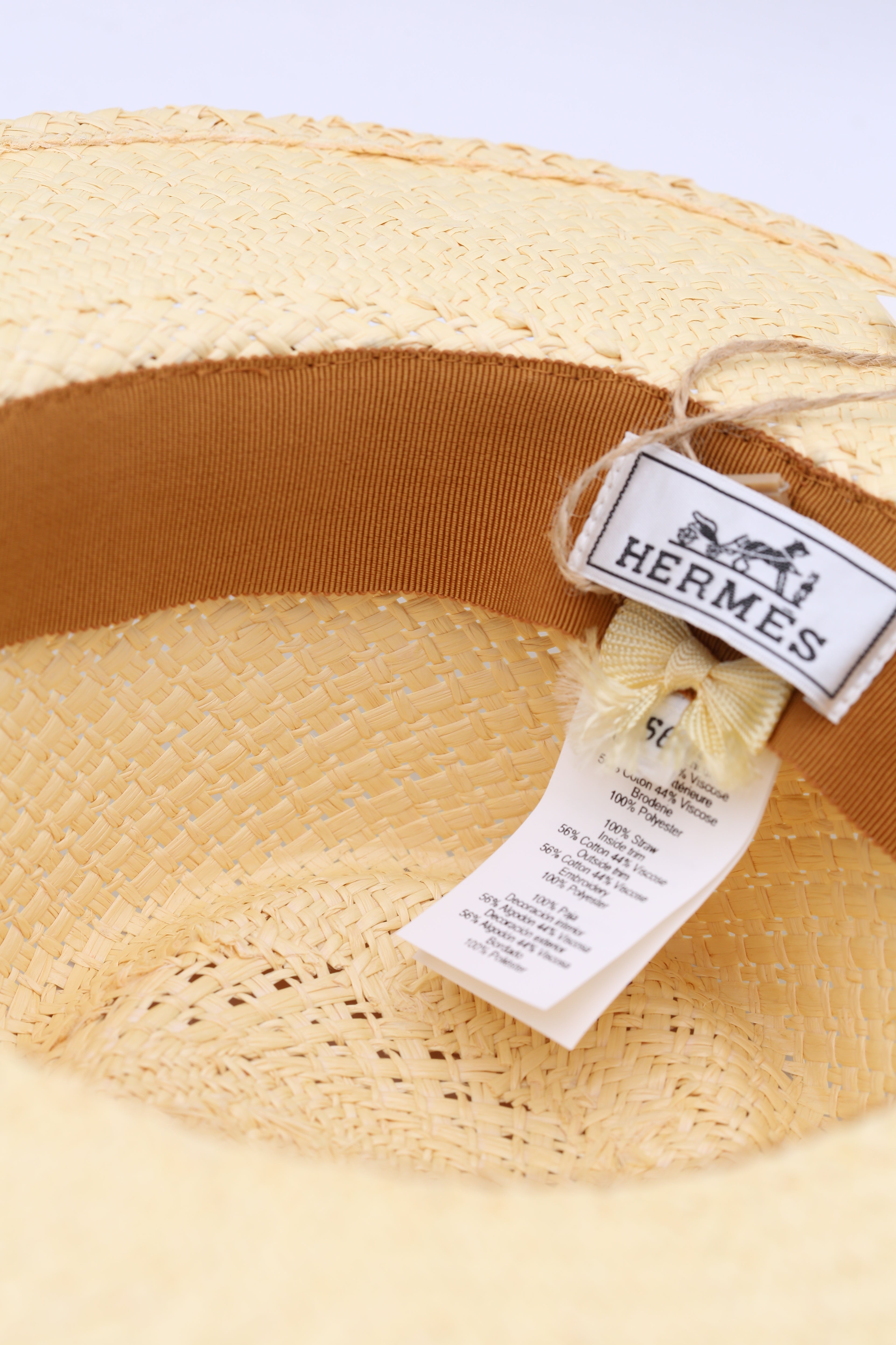HERMÈS STRAW HAT SIZE 56