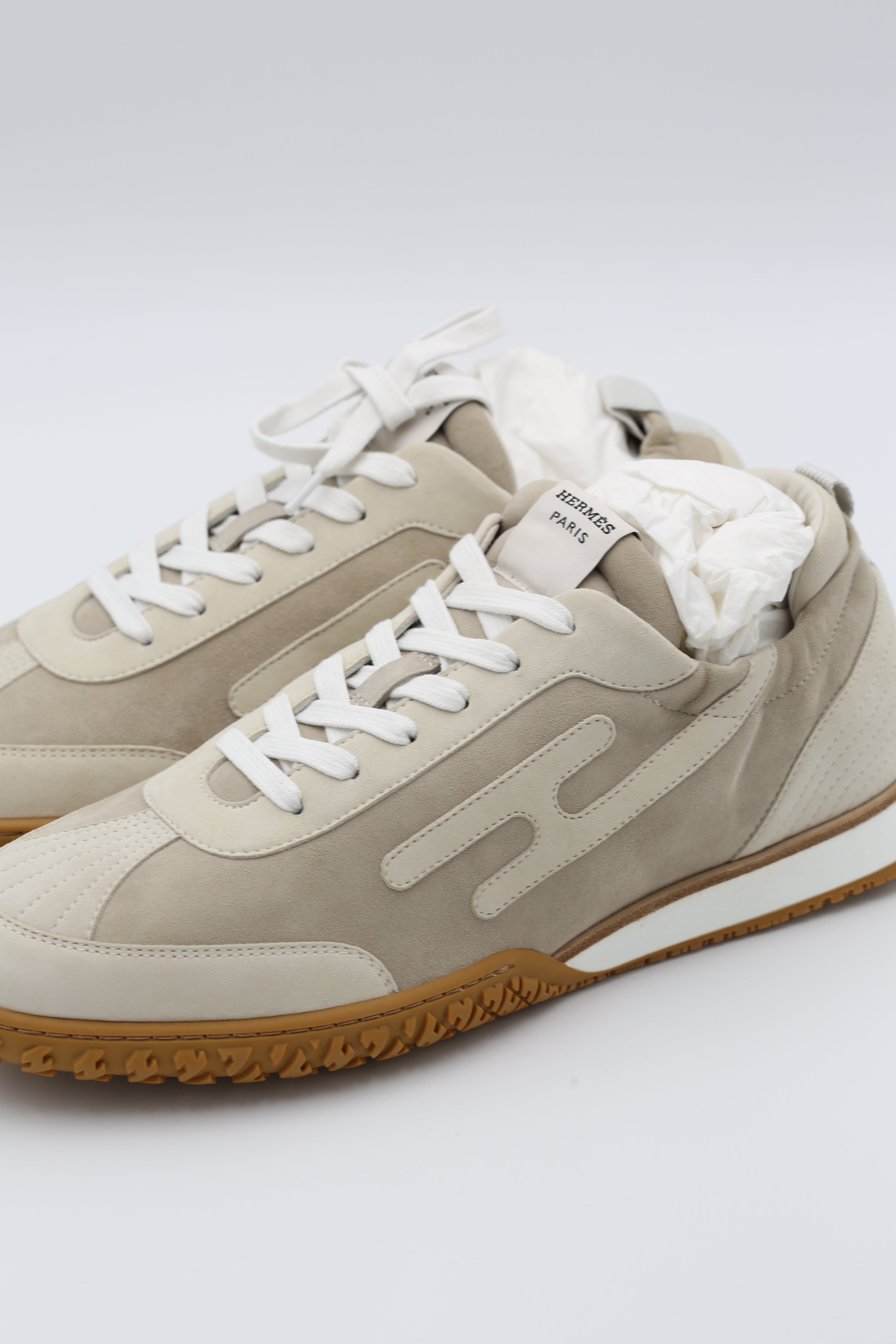 HERMÈS JET SNEAKER BEIGE ESQUISSE/ GLAISE SIZE 44