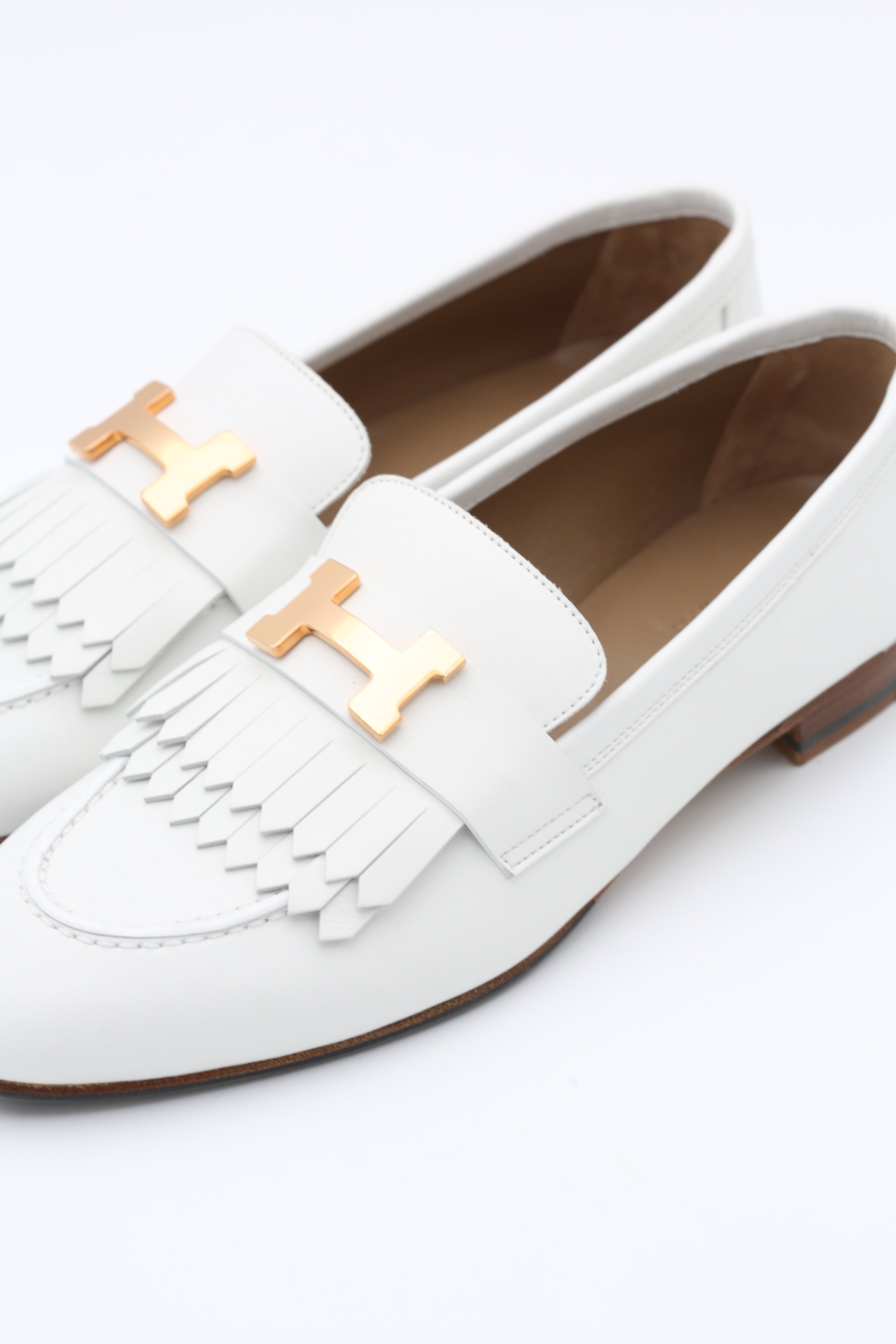 HERMÈS ROYAL LOAFER BLANC GOLD SIZE 37.5