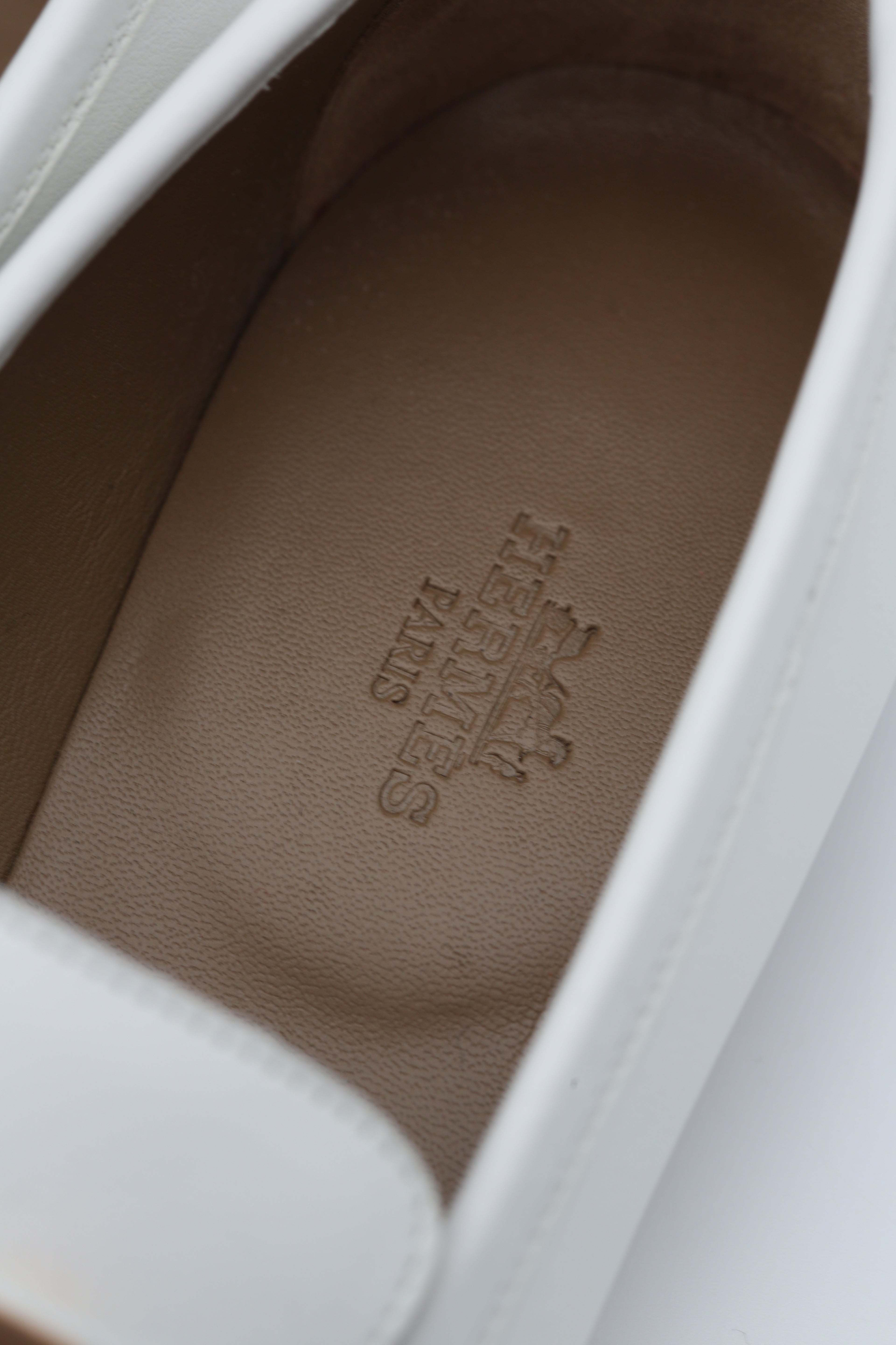 HERMÈS ROYAL LOAFER BLANC GOLD SIZE 37.5