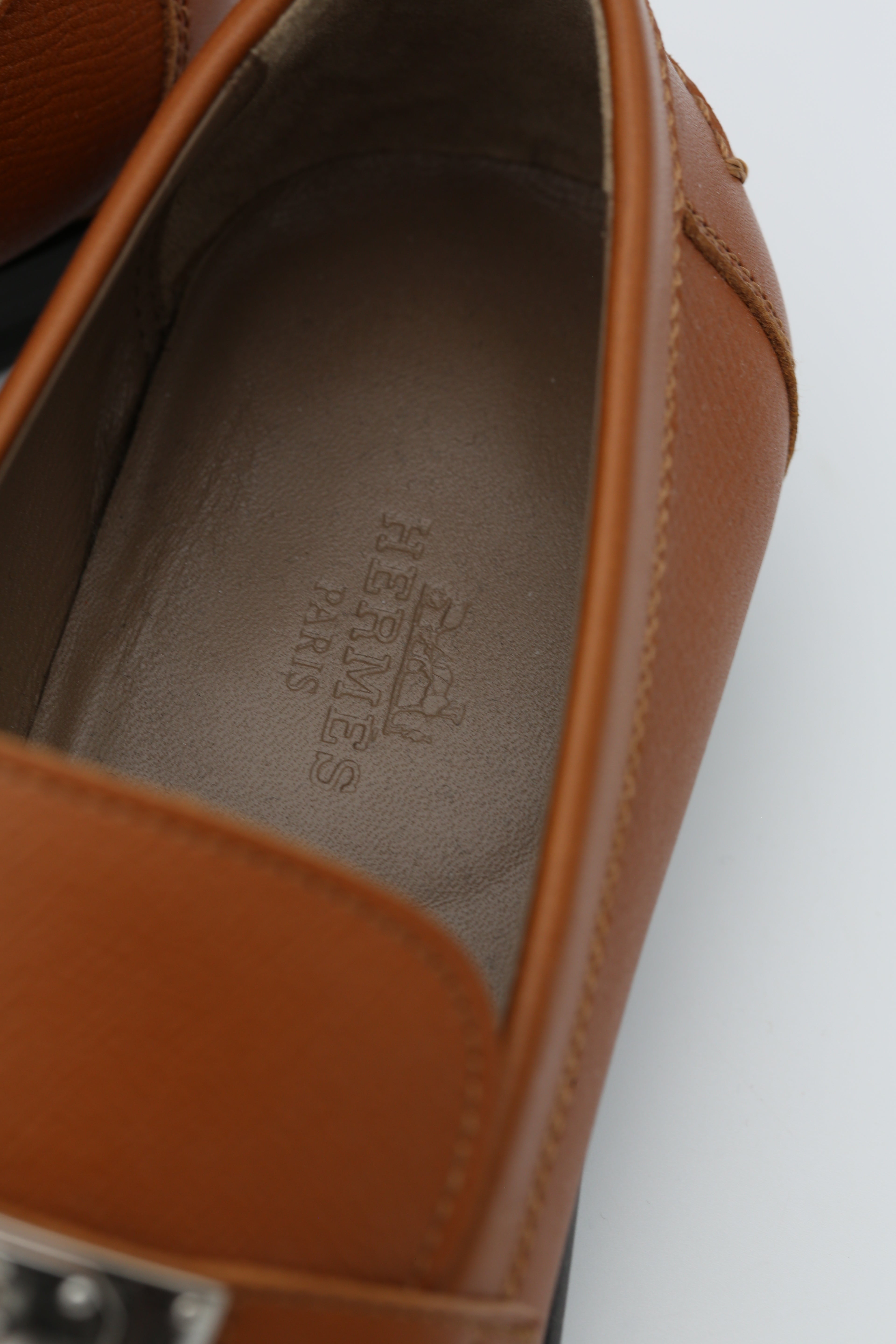 HERMÈS DESTIN LOAFER GOLD SILVER HARDWARE SIZE 36