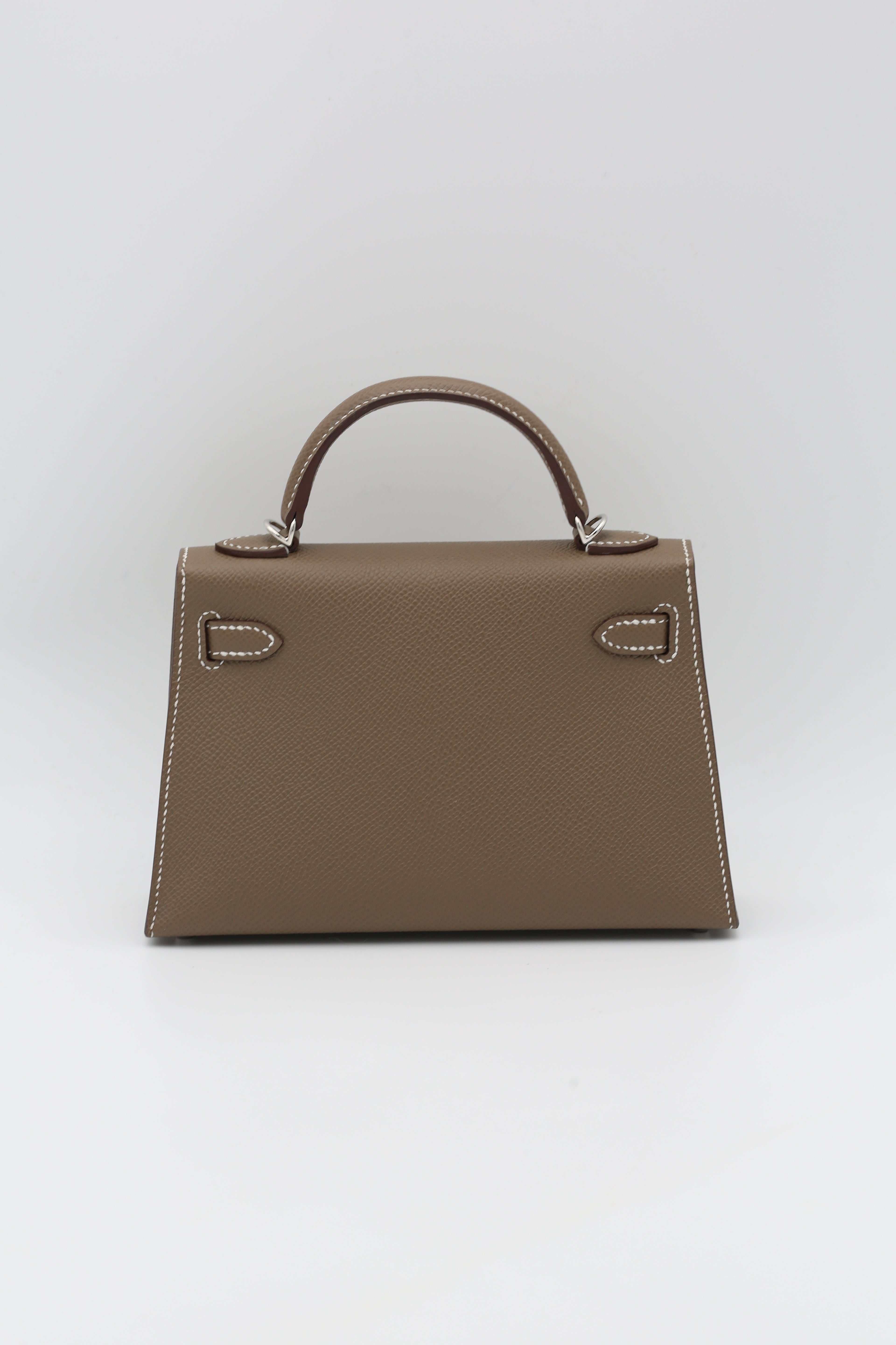 HERMÈS MINI KELLY II ETOUPE SILVER K STAMP