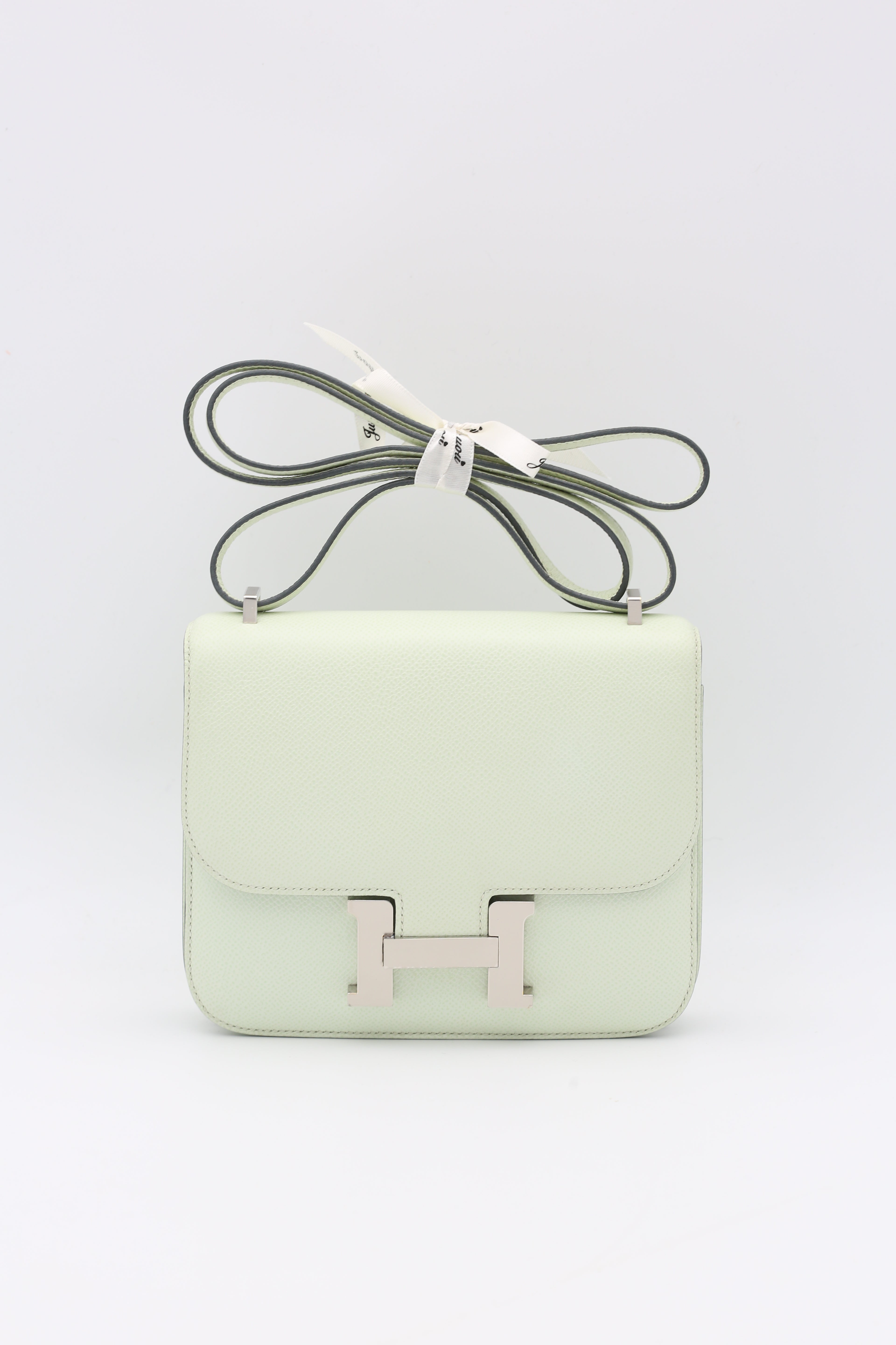 HERMÈS CONSTANCE18 VERT FIZZ EPSOM SILVER HARDWARE U STAMP