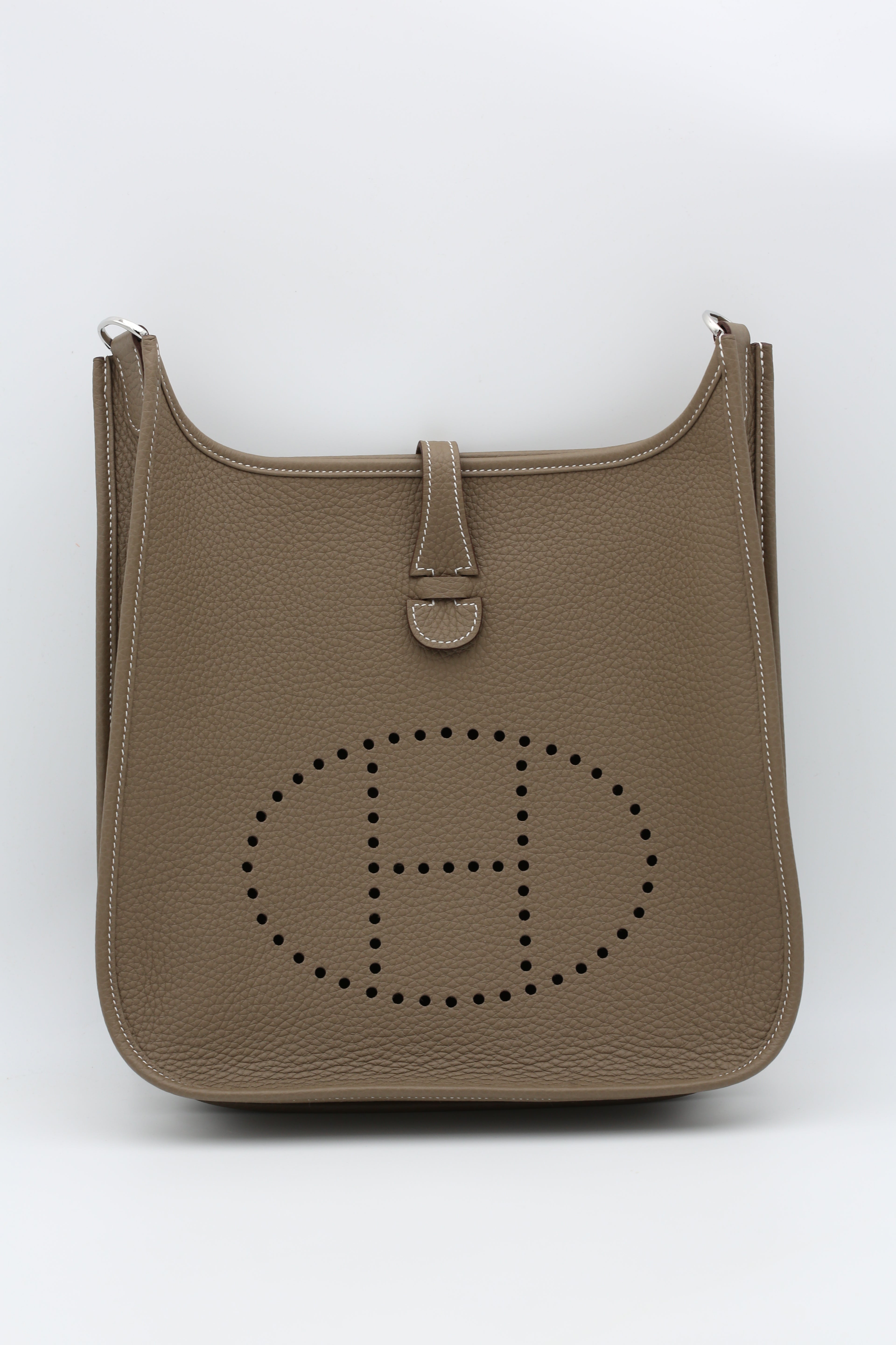 HERMÈS EVELYN III 29 ETOUPE TAURILLON CLEMENCE SILVER HARDWARE K STAMP