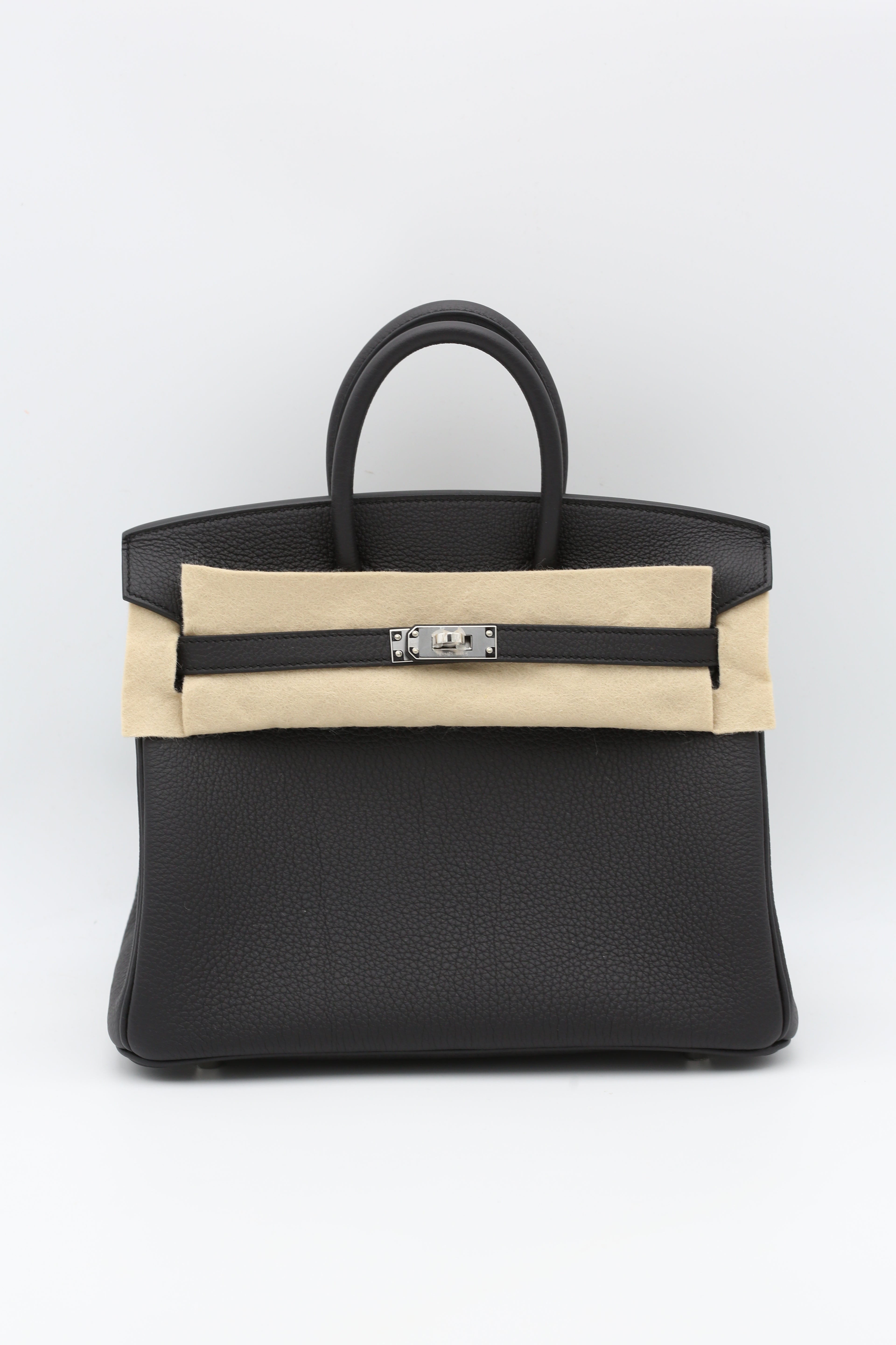 HERMÈS BIRKIN25 BLACK TOGO SILVER HARDWARE G STAMP