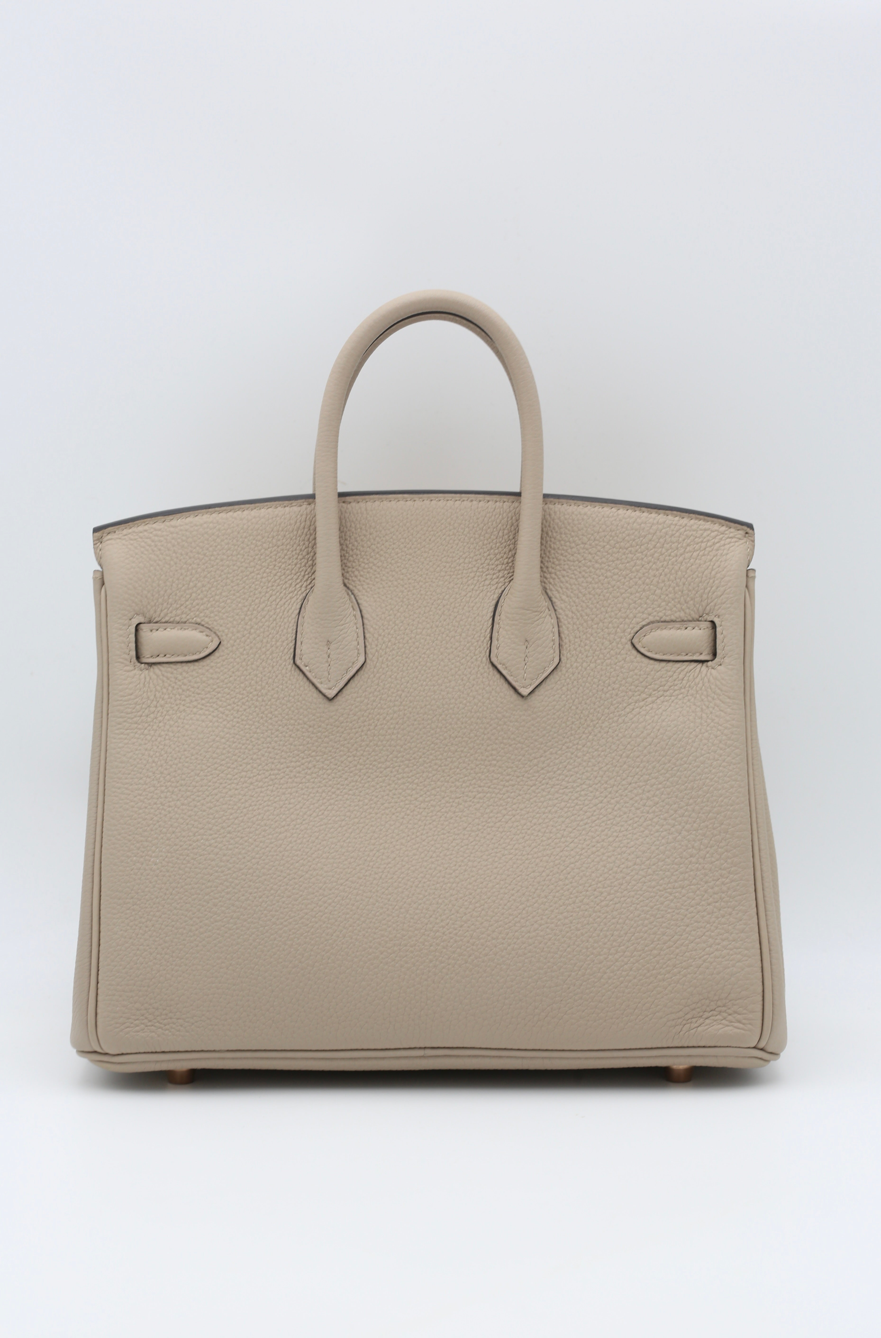 HERMÈS BIRKIN25 GRIS TOURTERELLE TOGO ROSE GOLD HARDWARE C STAMP