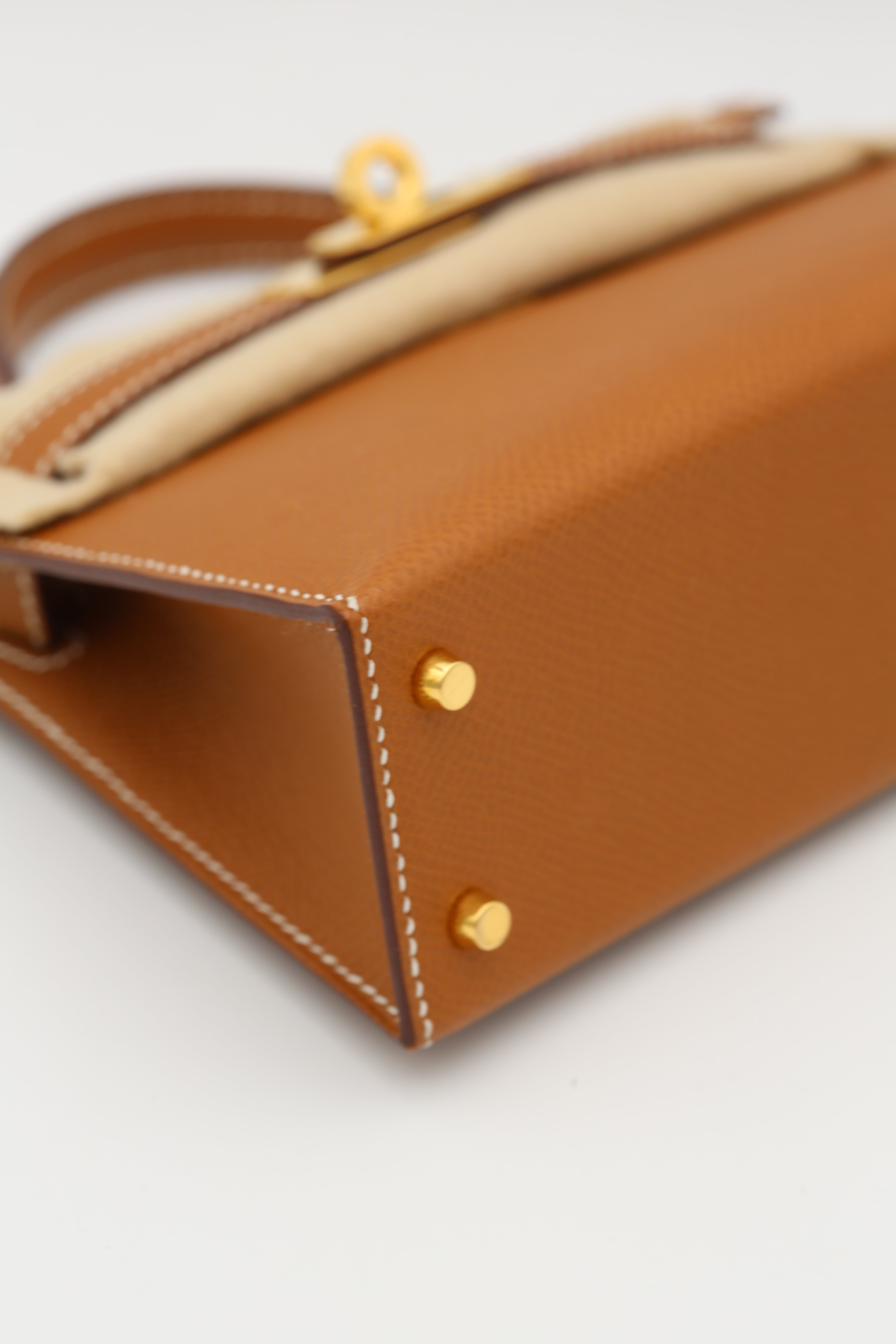 HERMÈS MINI KELLY II GOLD EPSOM SELLIER GOLD HARDWARE W STAMP