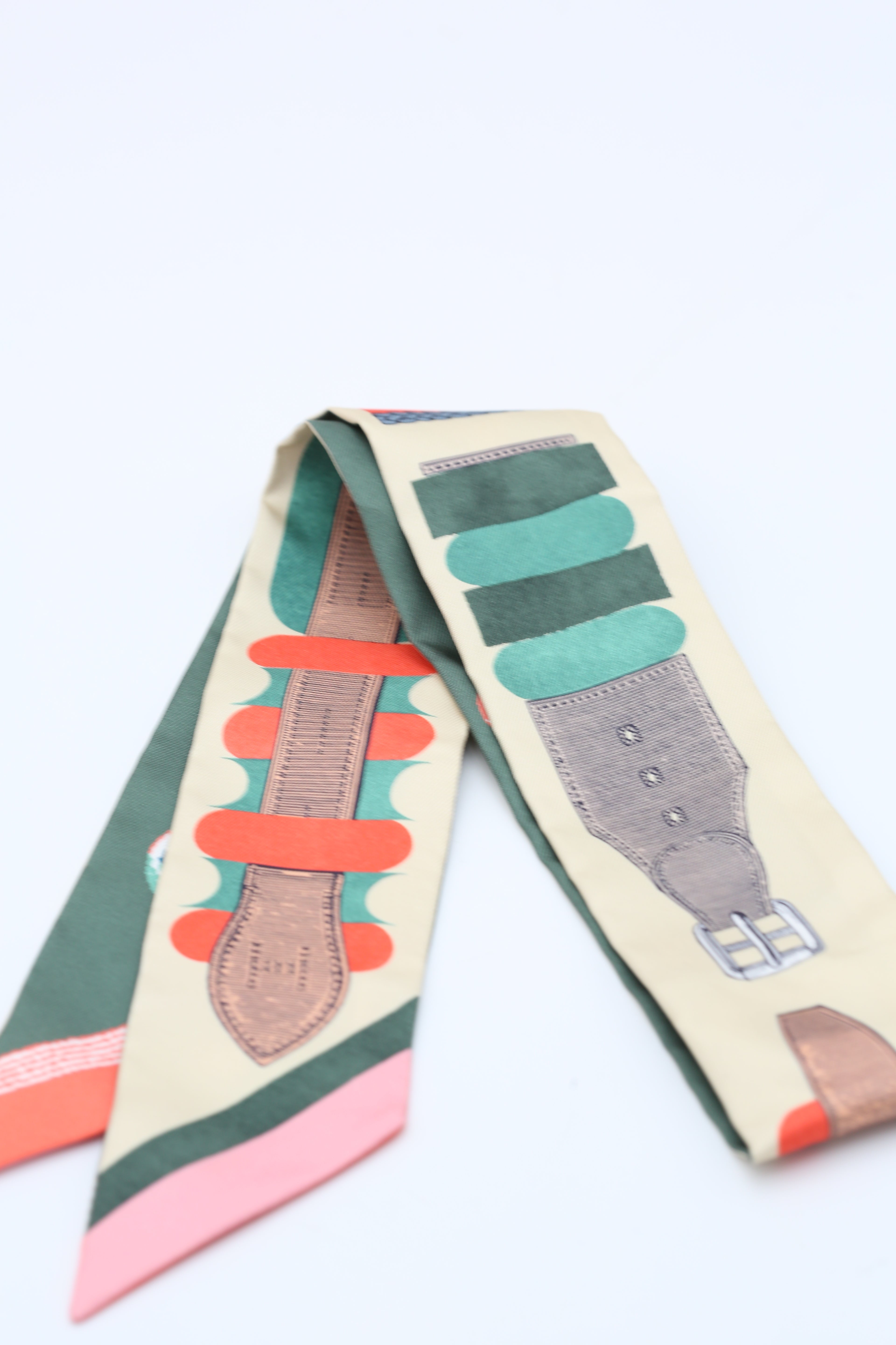 HERMÈS TWILLY INVENTAIRE POETIQUE DIL/BEIGE/CORAIL/VERT
