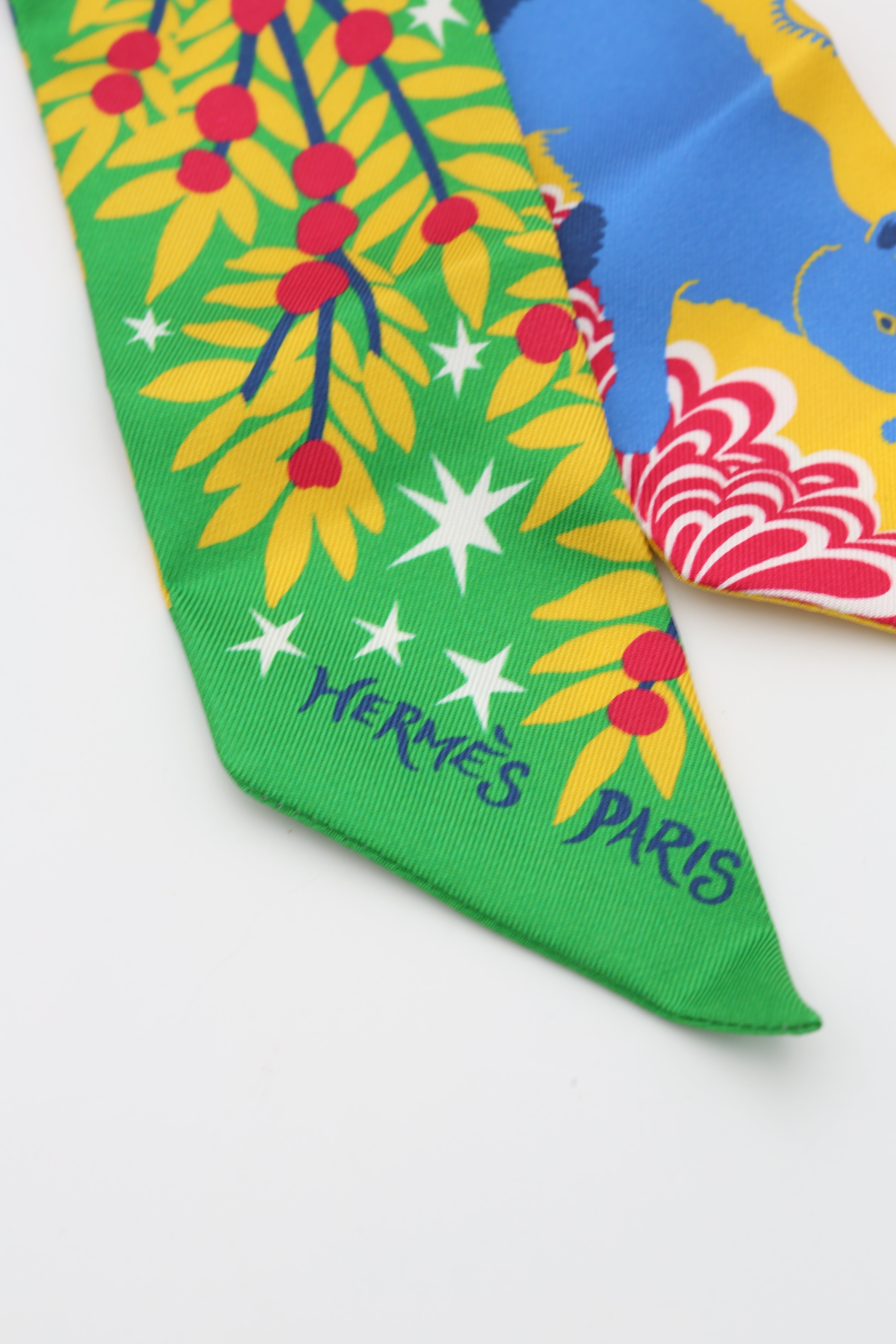 HERMÈS TWILLY LEMCHARME D ORPHEE BA QU/VERT VIF/JAUNE VIF