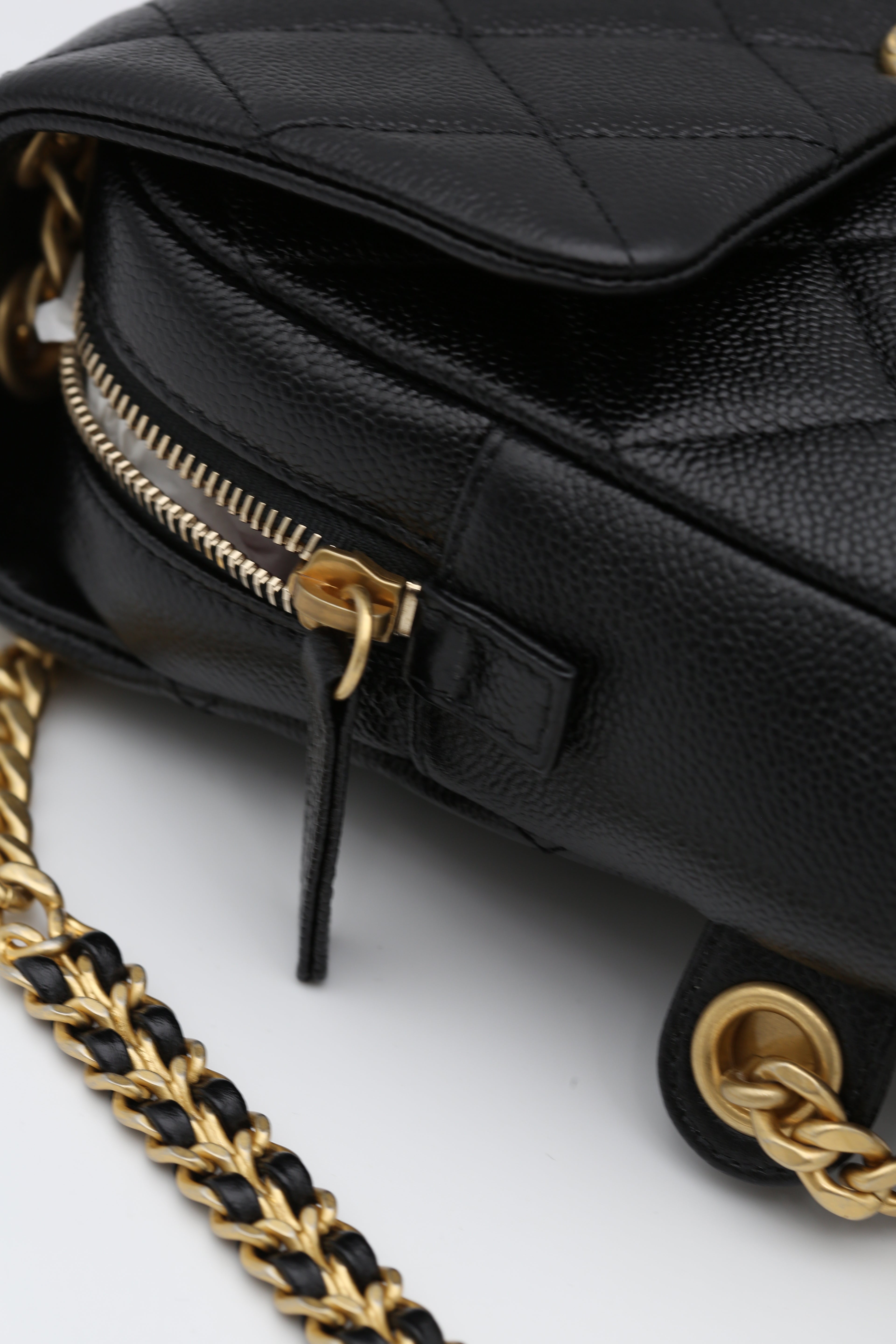 CHANEL 22P BACKPACK BLACK CAVIAR GOLD HARDWARE