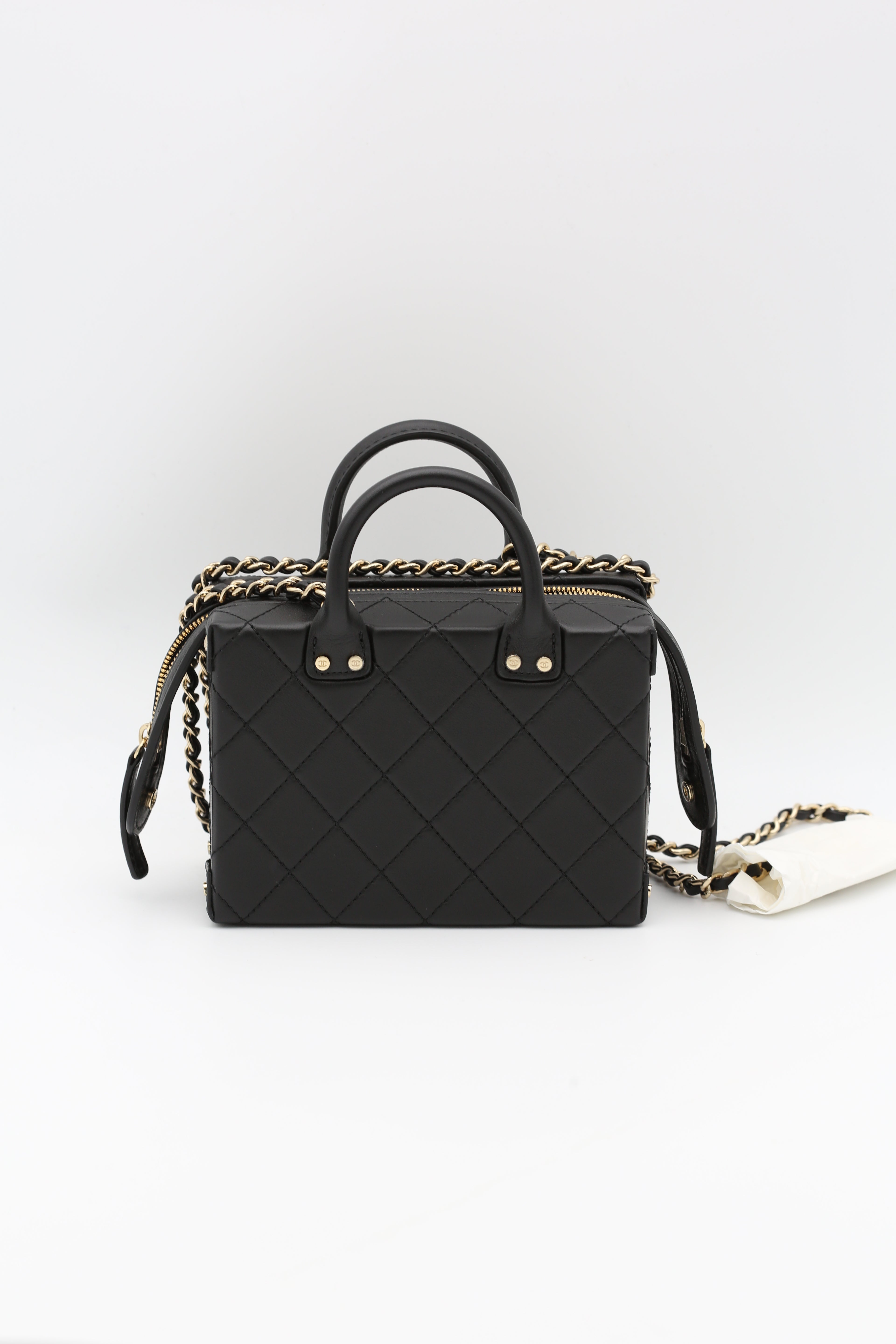 CHANEL 22B SMALL VANITY CASE BLACK GOLD HARDWARE