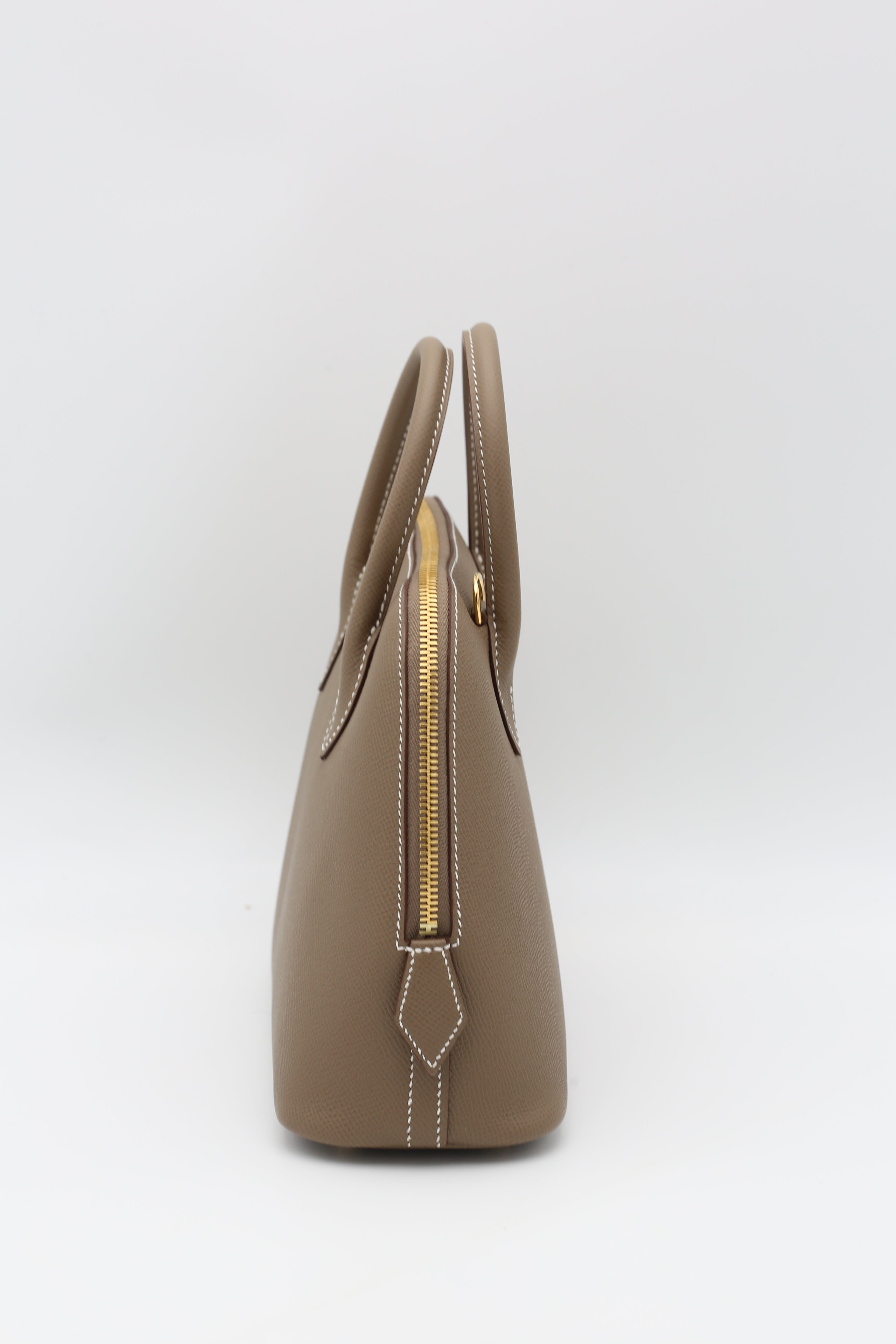 HERMÈS BOLIDE 18 ETOUPE EPSOM GOLD HARDWARE G STAMP