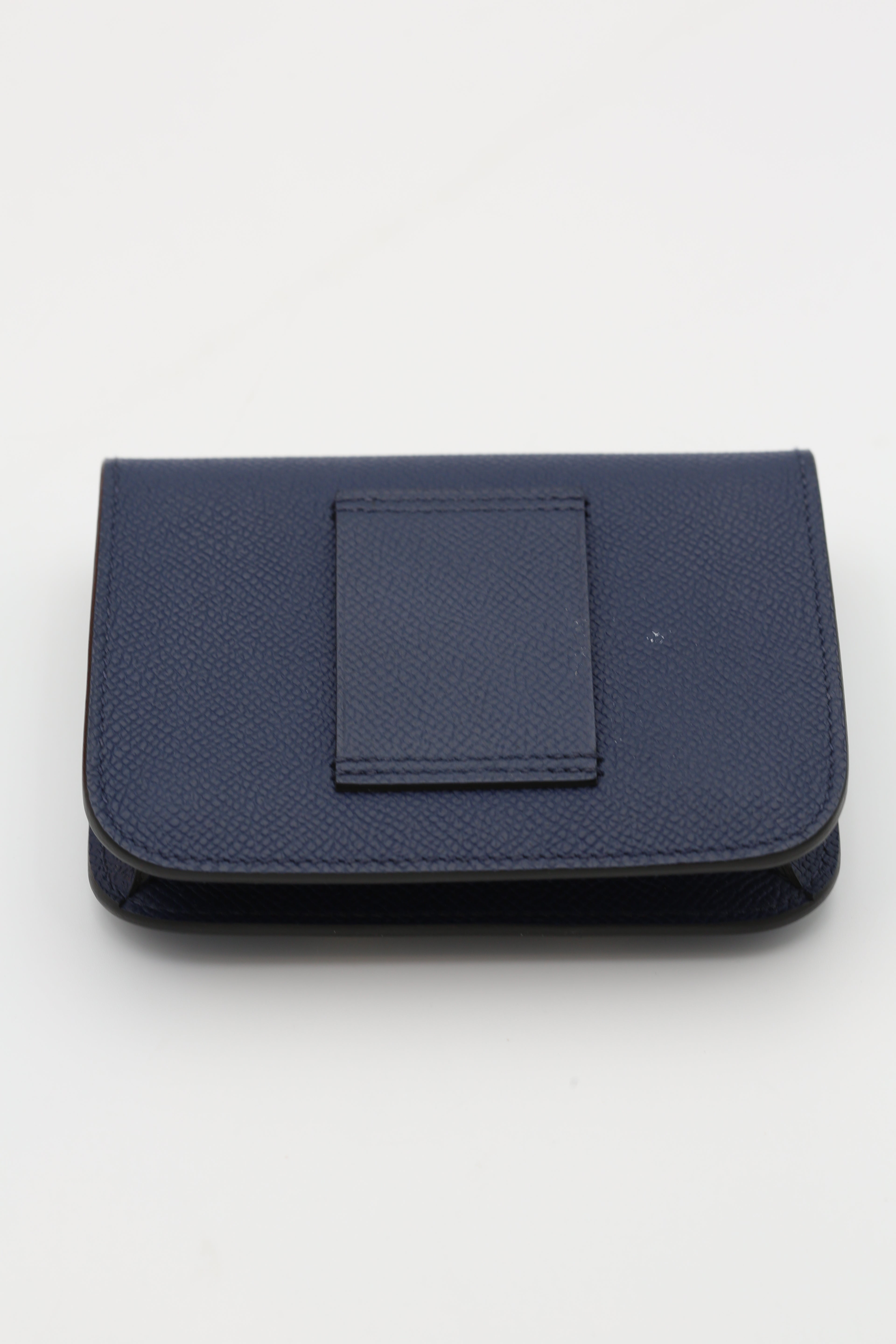HERMÈS CONSTANCE SLIM 78 BLUE MARINE GOLD HARDWARE EPSOM B STAMP