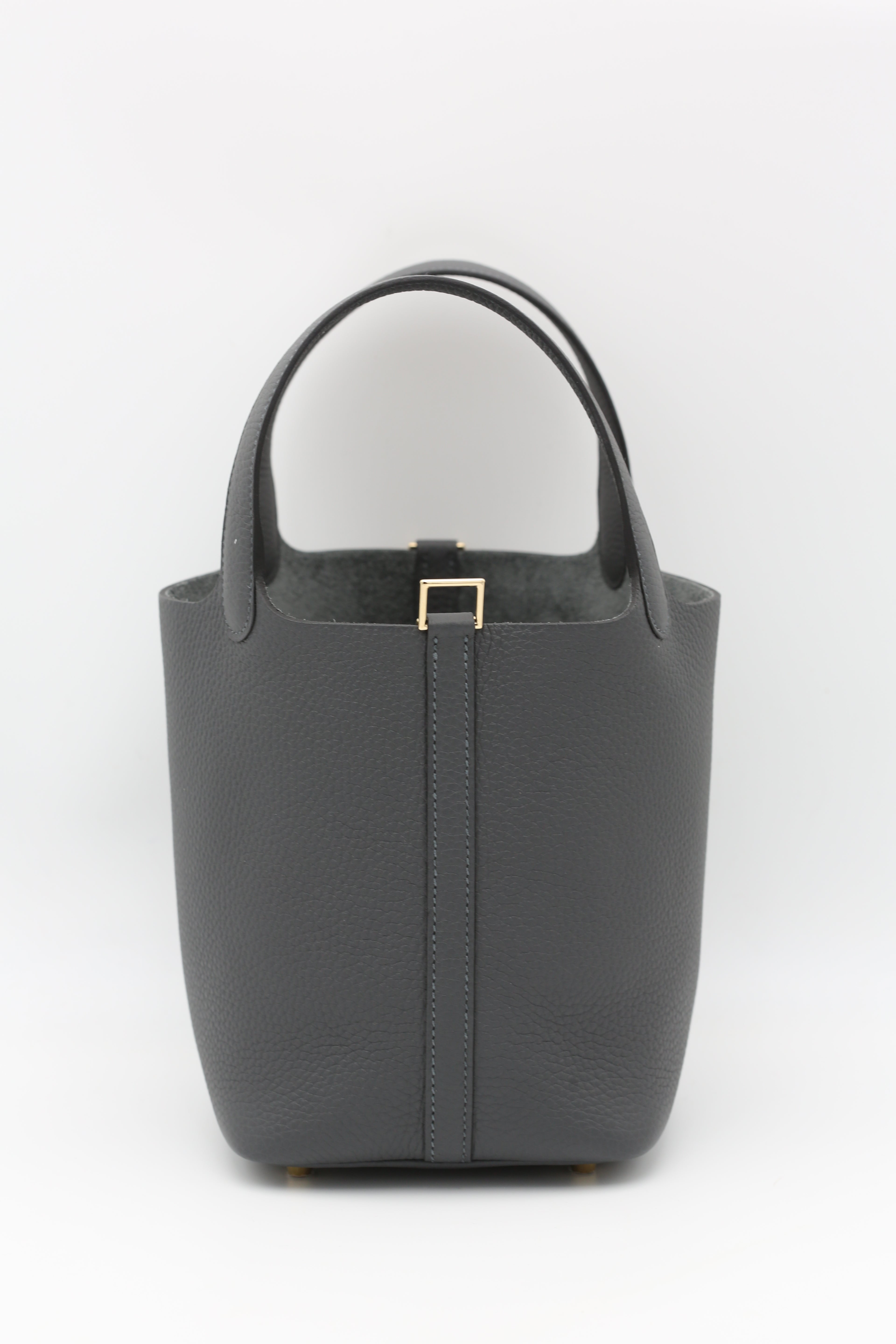 HERMÈS PICOTIN18 H0 GRIS MISTY CLEMENCE ROSE GOLD HARDWARE G STAMP