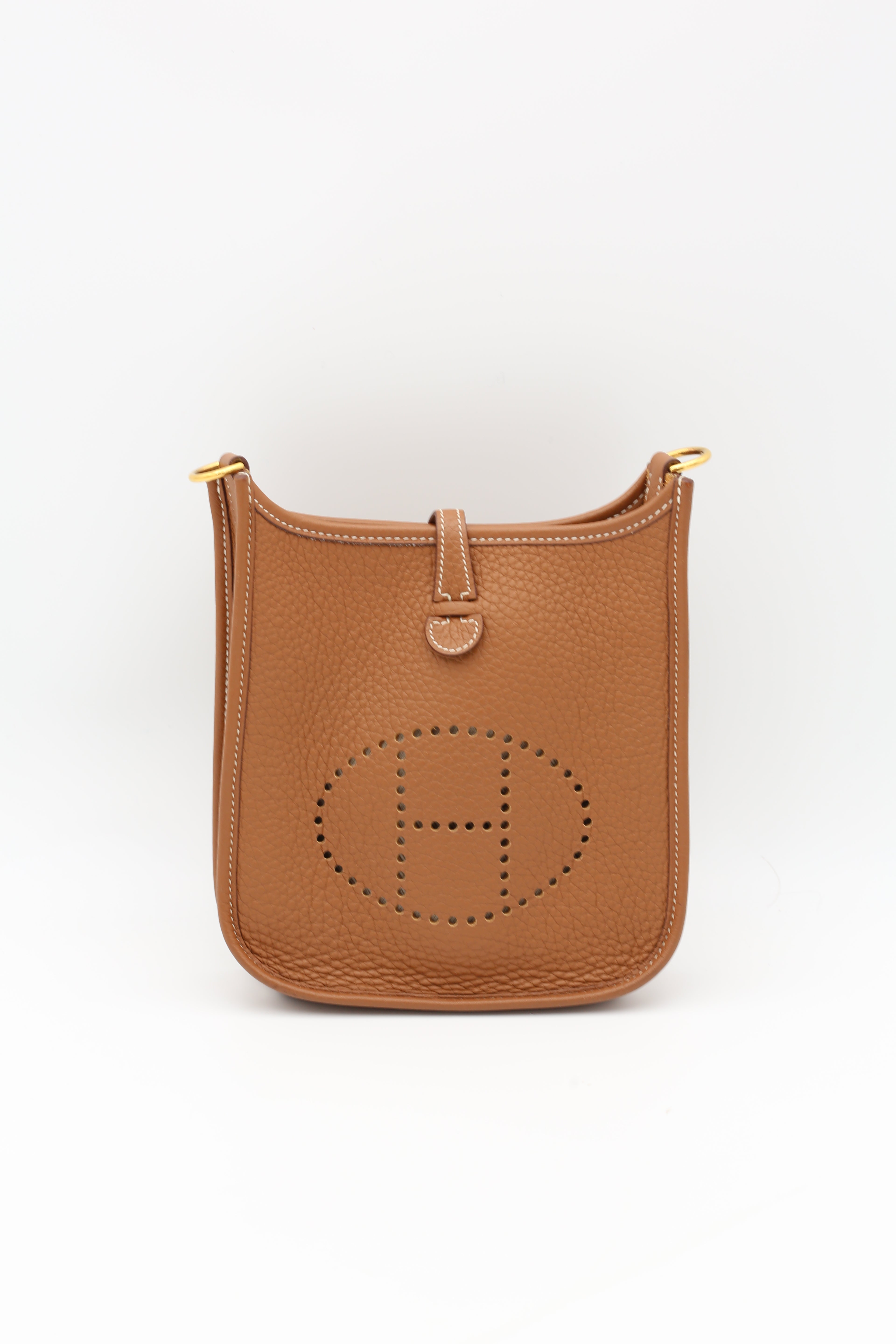 HERMÈS MINI EVELYN GOLD TAURILLON CLEMENCE GOLD HARDWARE Z STAMP