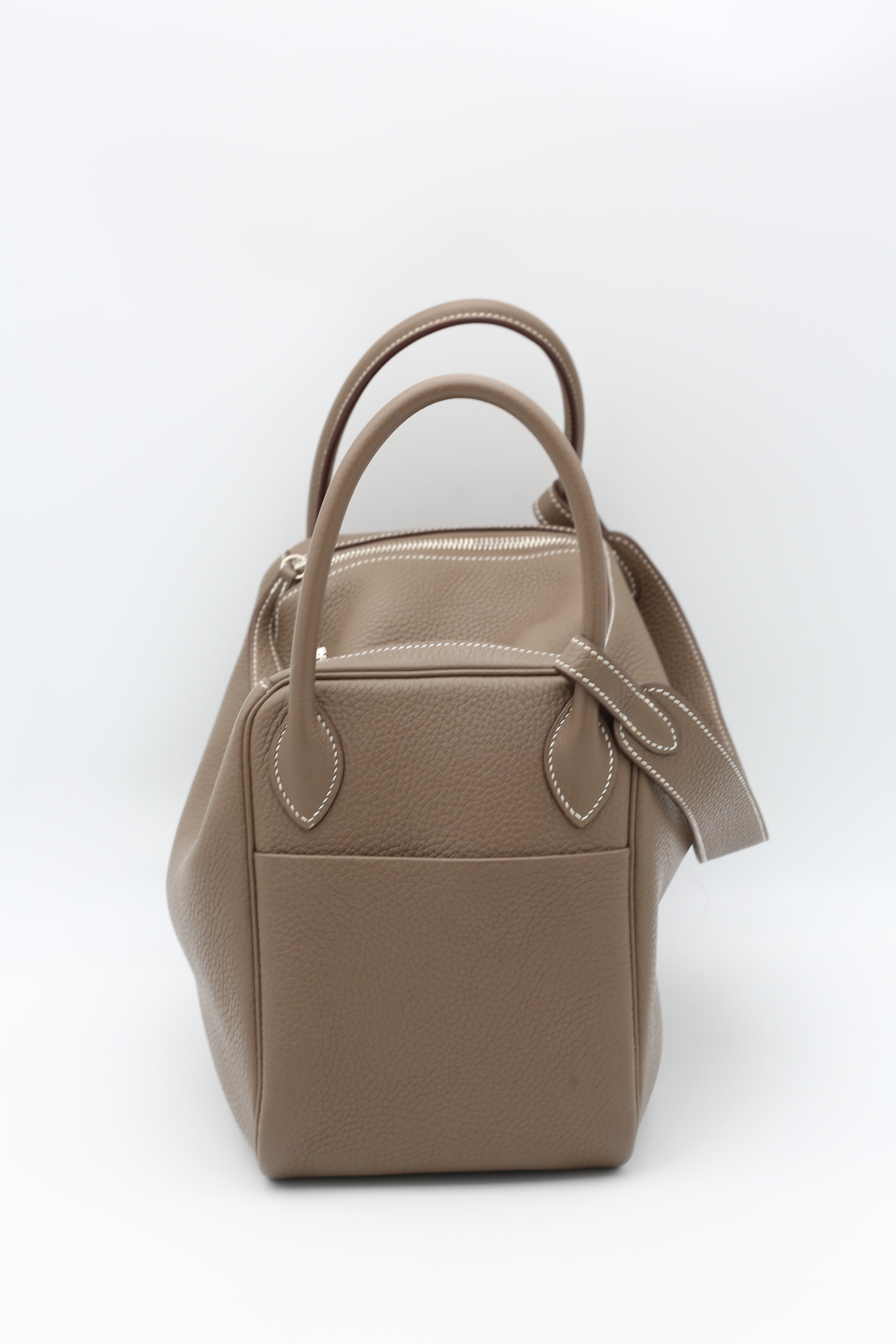 HERMÈS LINDY30 ETOUPE TAURILLON CLEMENCE SILVER HARDWARE C STAMP