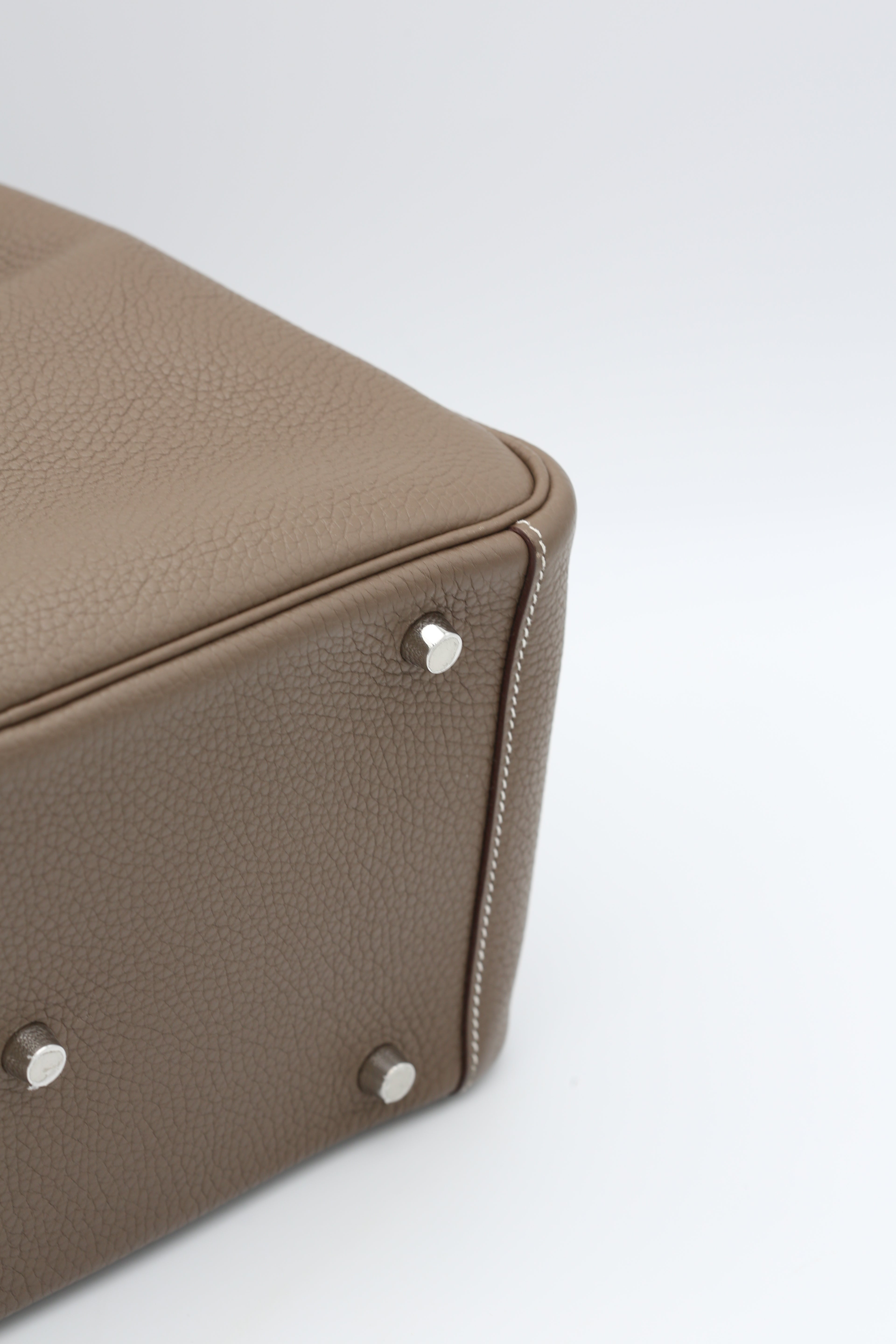 HERMÈS LINDY30 ETOUPE TAURILLON CLEMENCE SILVER HARDWARE C STAMP