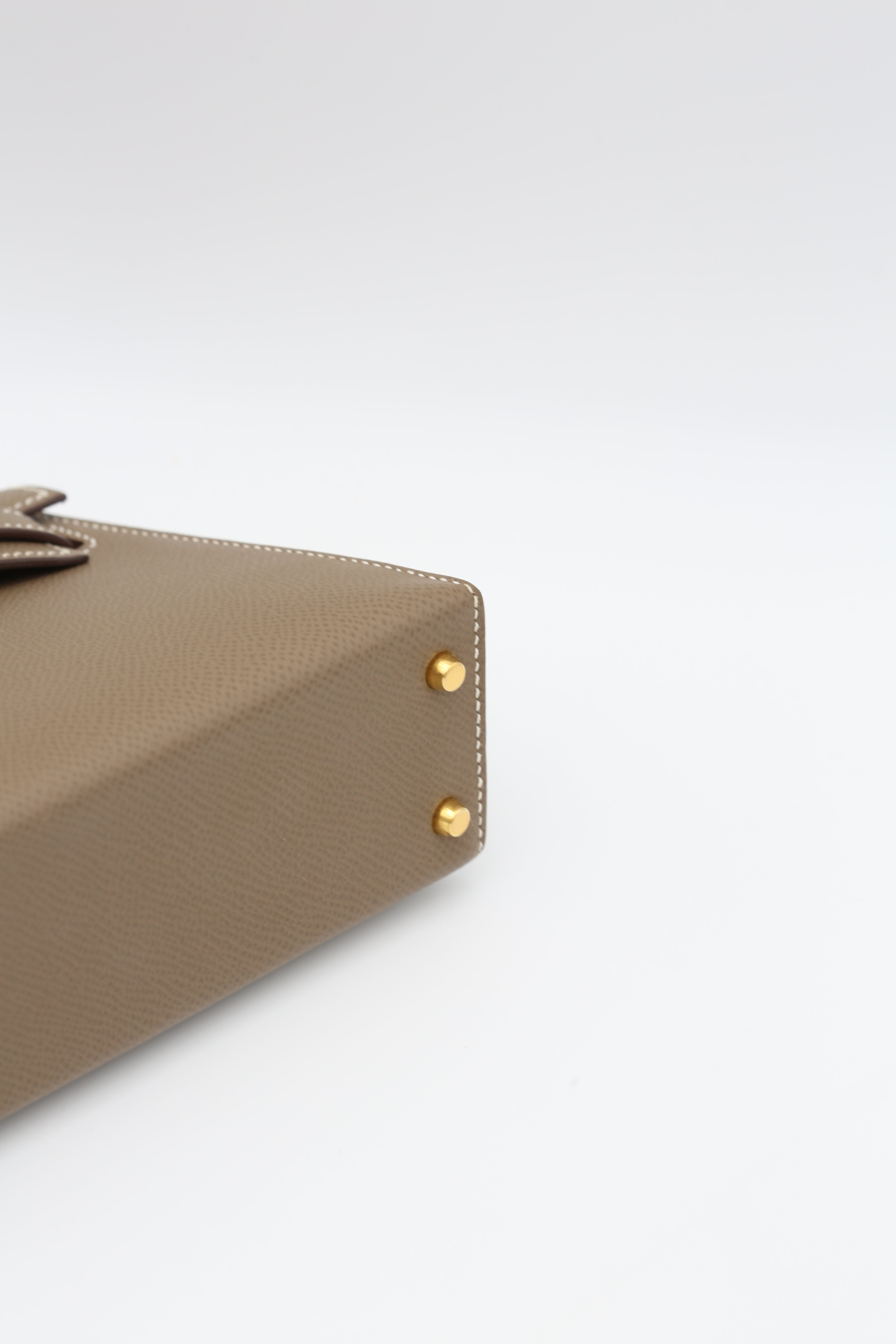 HERMÈS MINI KELLY II ETOUPE EPSOM GOLD HARDWARE Y STAMP