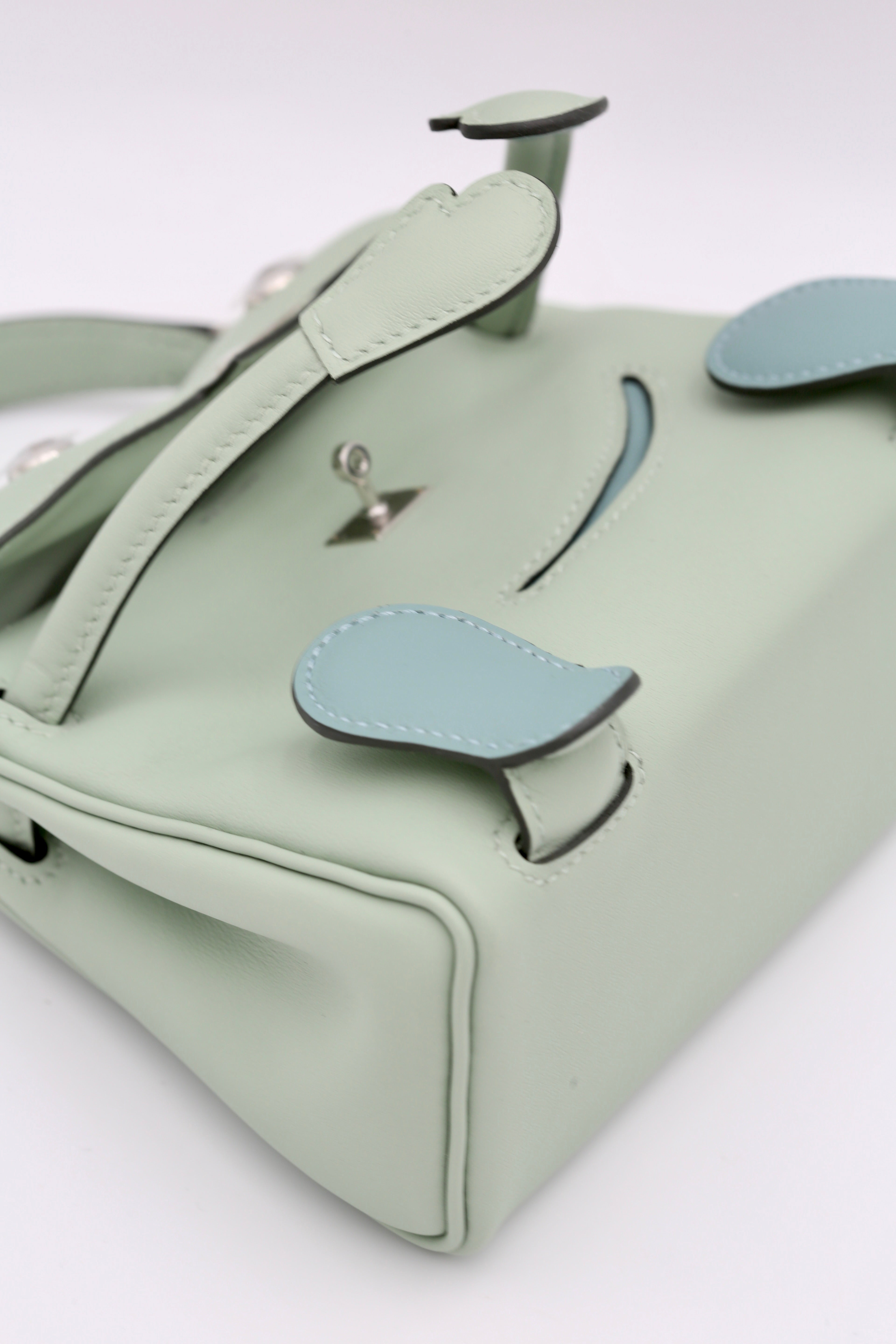 HERMÈS KELLY DOLL 6U VERT D'EAU SWIFT SILVER HARDWARE G STAMP