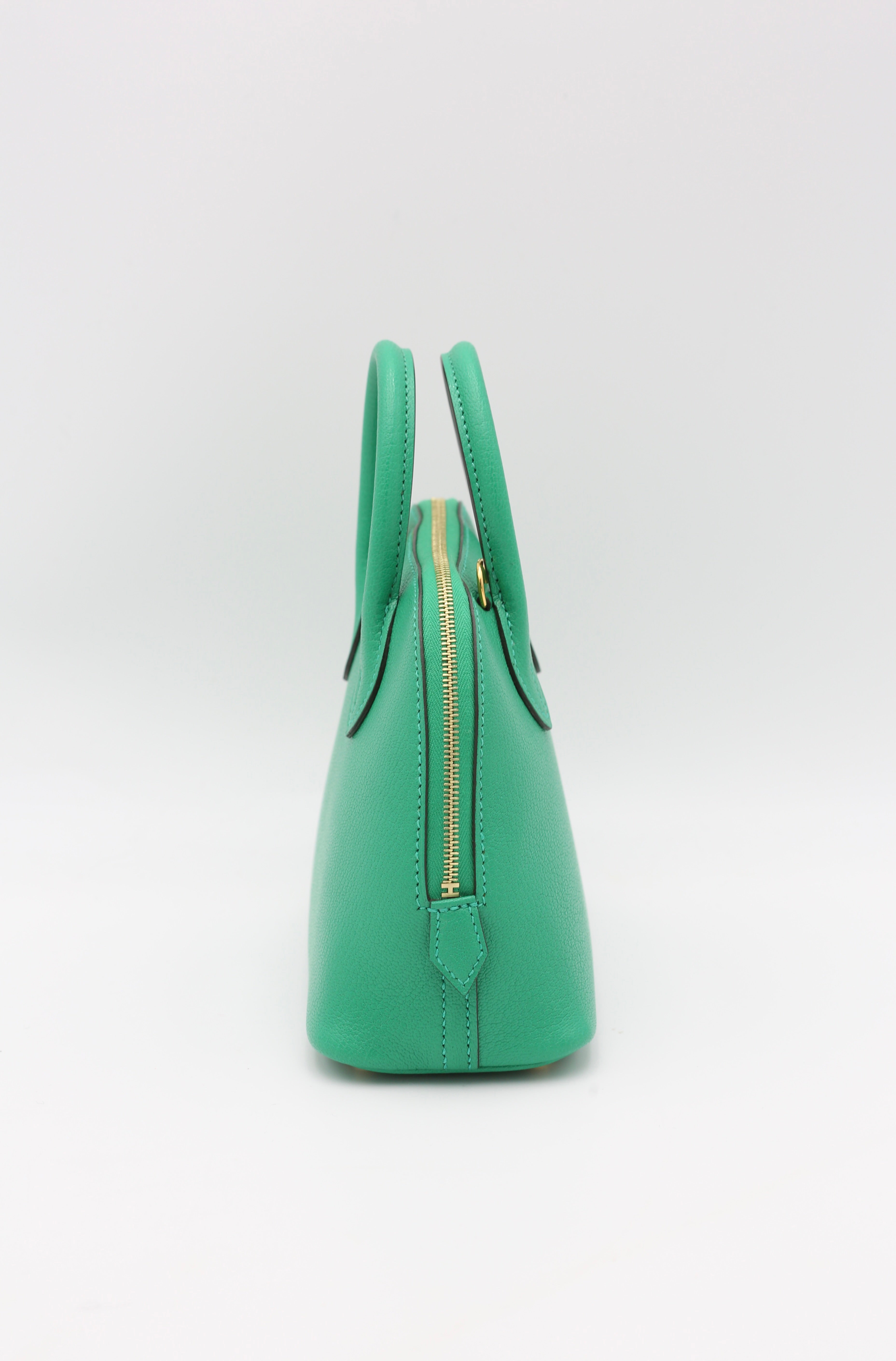 HERMÈS MINI BOLIDE BAMBOO EPSOM GOLD HARDWARE B STAMP