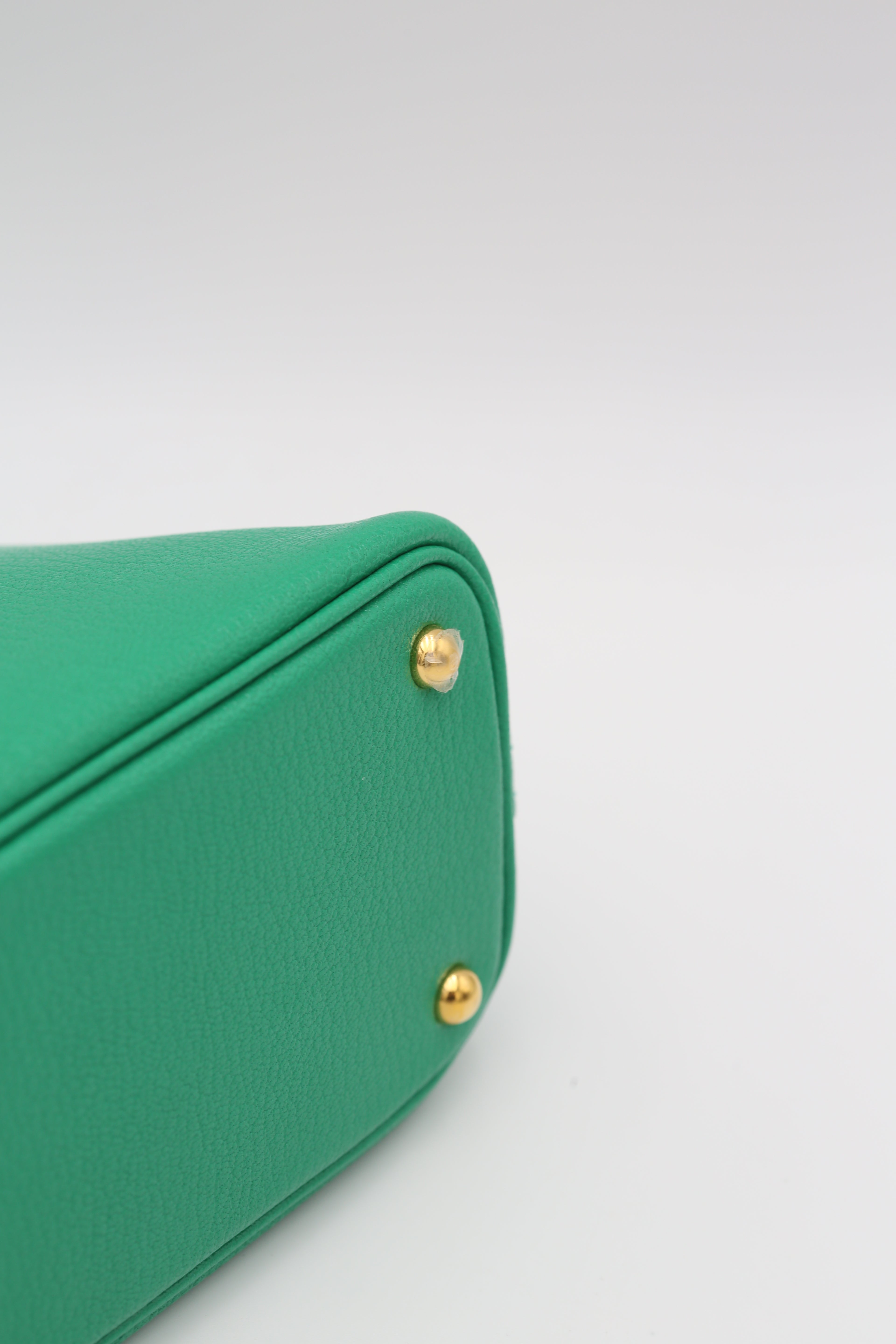 HERMÈS MINI BOLIDE BAMBOO EPSOM GOLD HARDWARE B STAMP