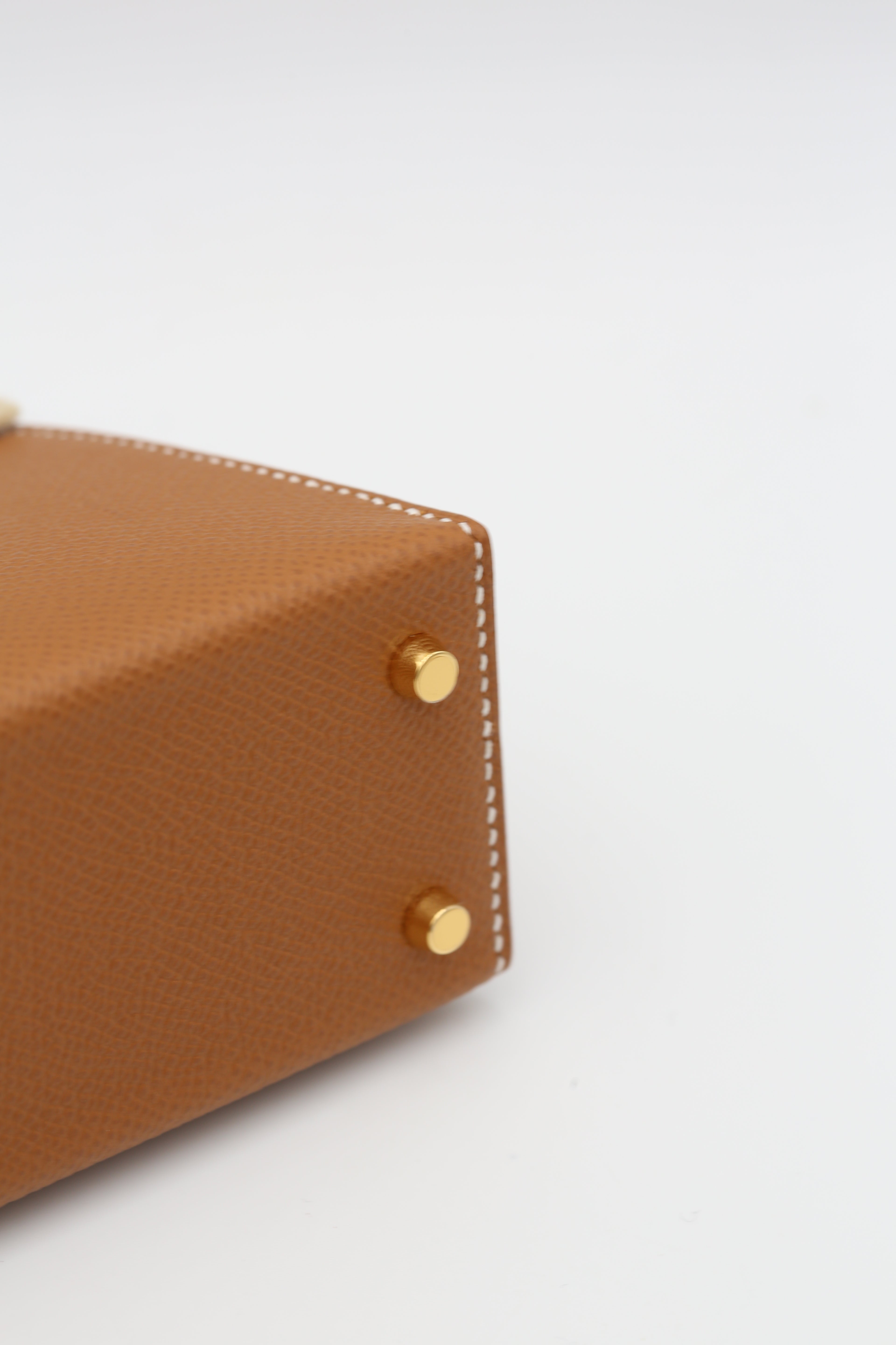 HERMÈS MINI KELLY II GOLD EPSOM SILVER HARDWARE Y STAMP